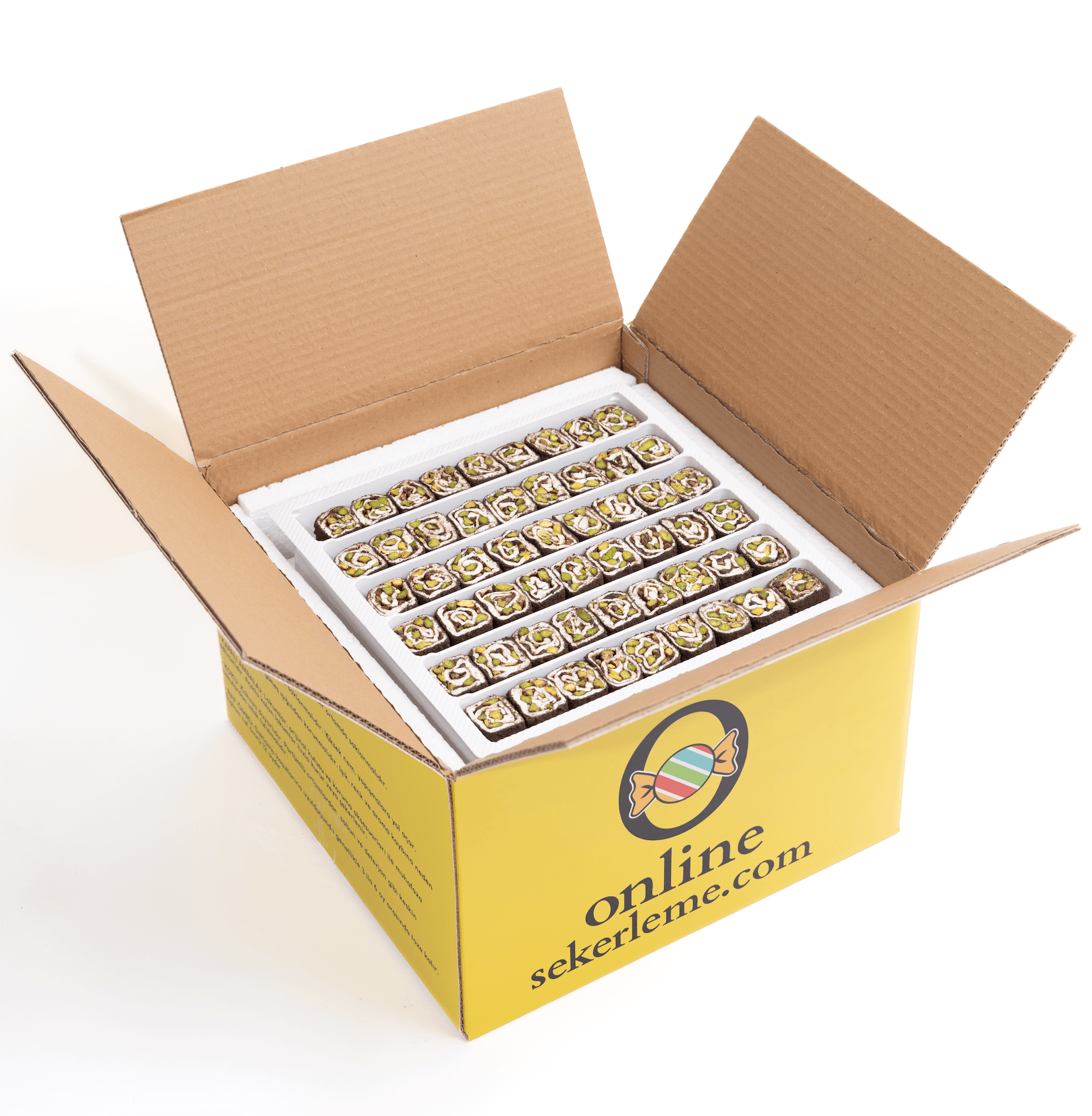 KAKAO BİSKÜVİ KAPLI ÇİKOLATA ANTEP FISTIKLI SARMA SULTAN LOKUM (5KG)