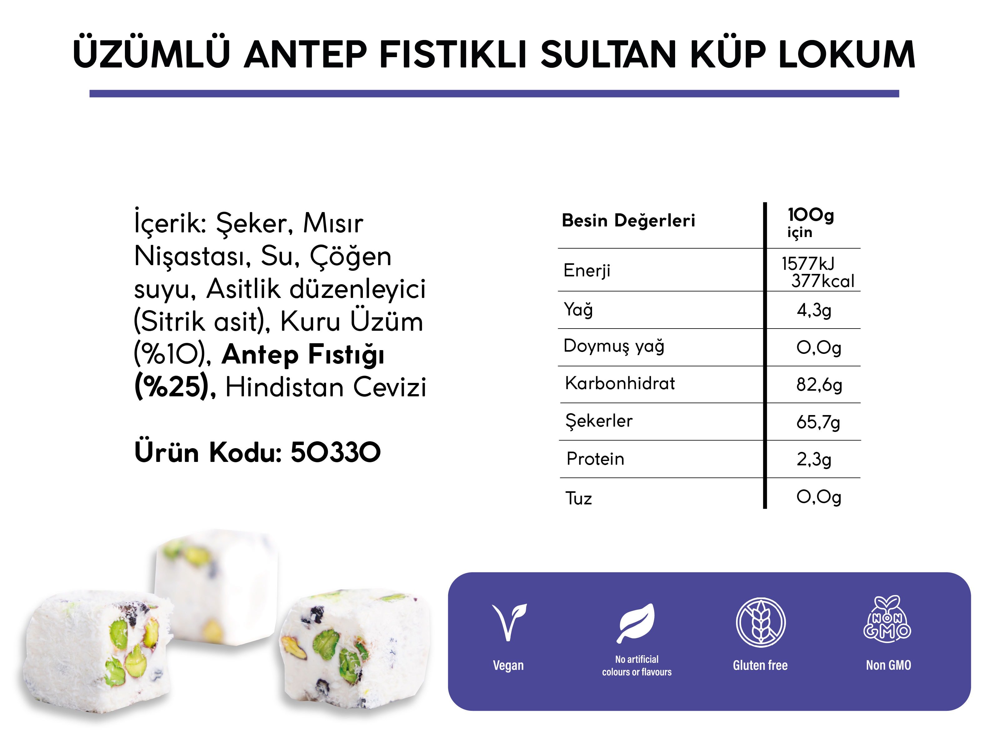 ÜZÜMLÜ ANTEP FISTIKLI SULTAN KÜP LOKUM  (4.5KG)