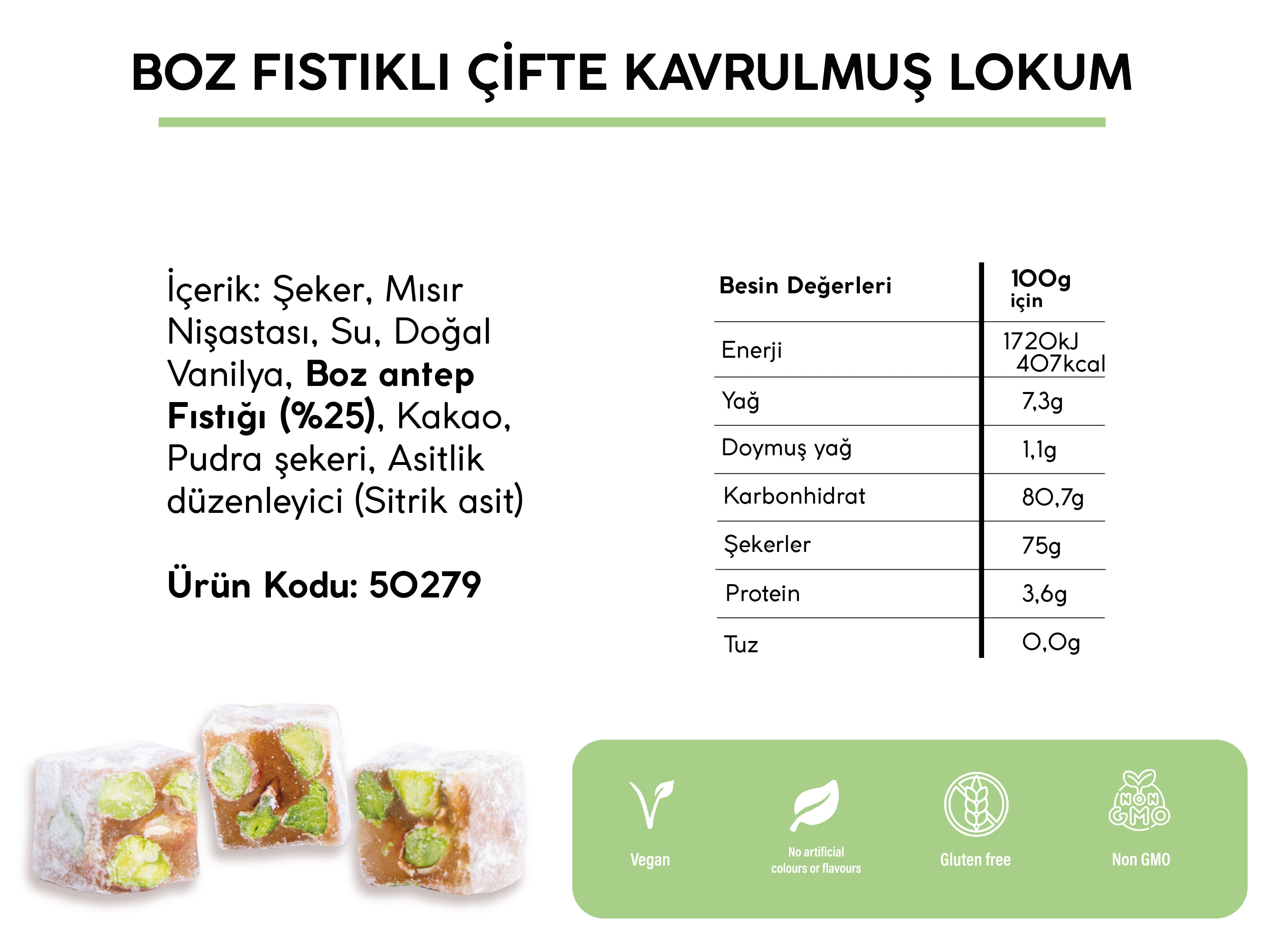 BOZ FISTIKLI ÇİFTE KAVRULMUŞ LOKUM (6KG)