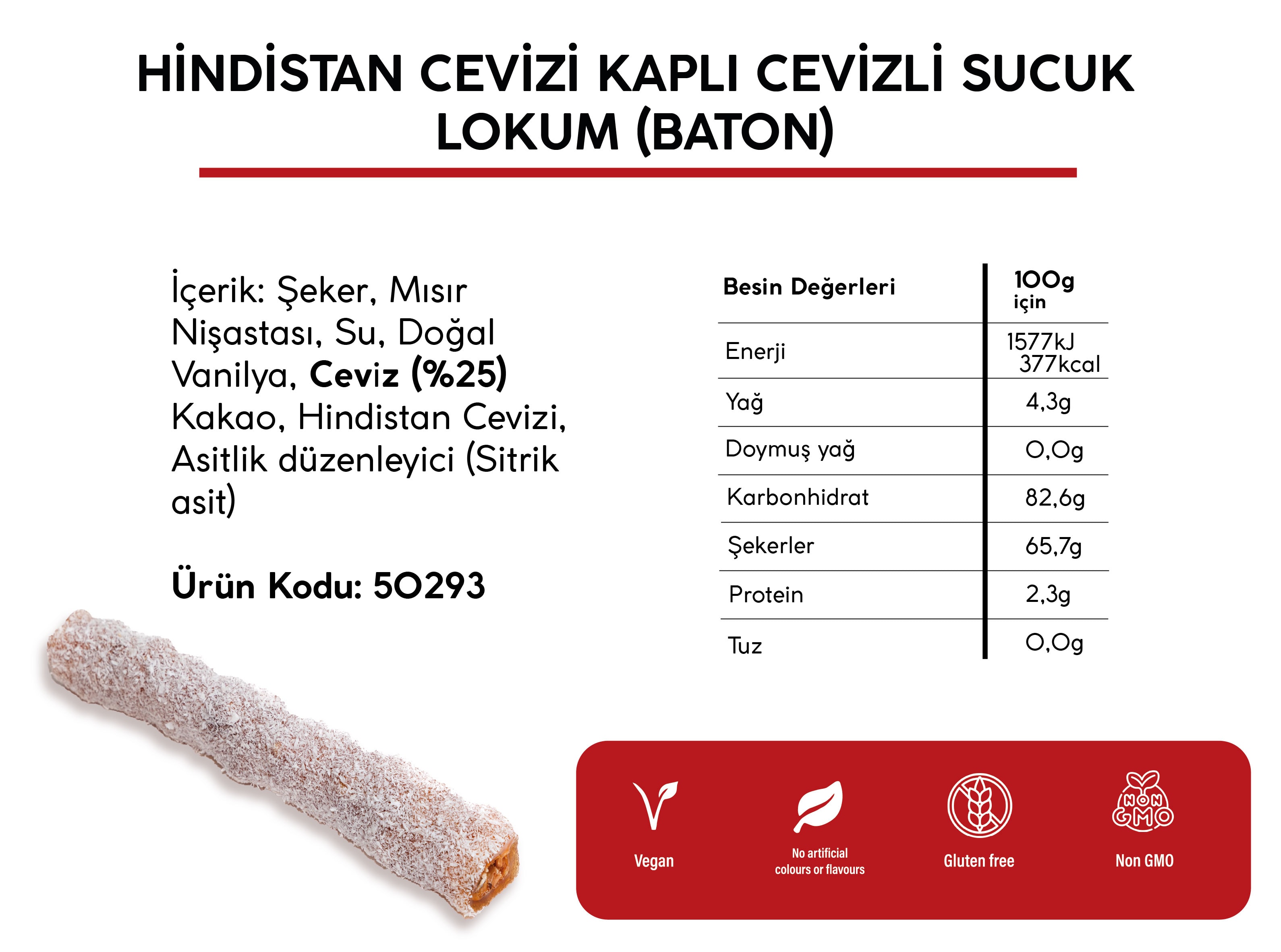 HİNDİSTAN CEVİZİ KAPLI CEVİZLİ SUCUK LOKUM (4KG)