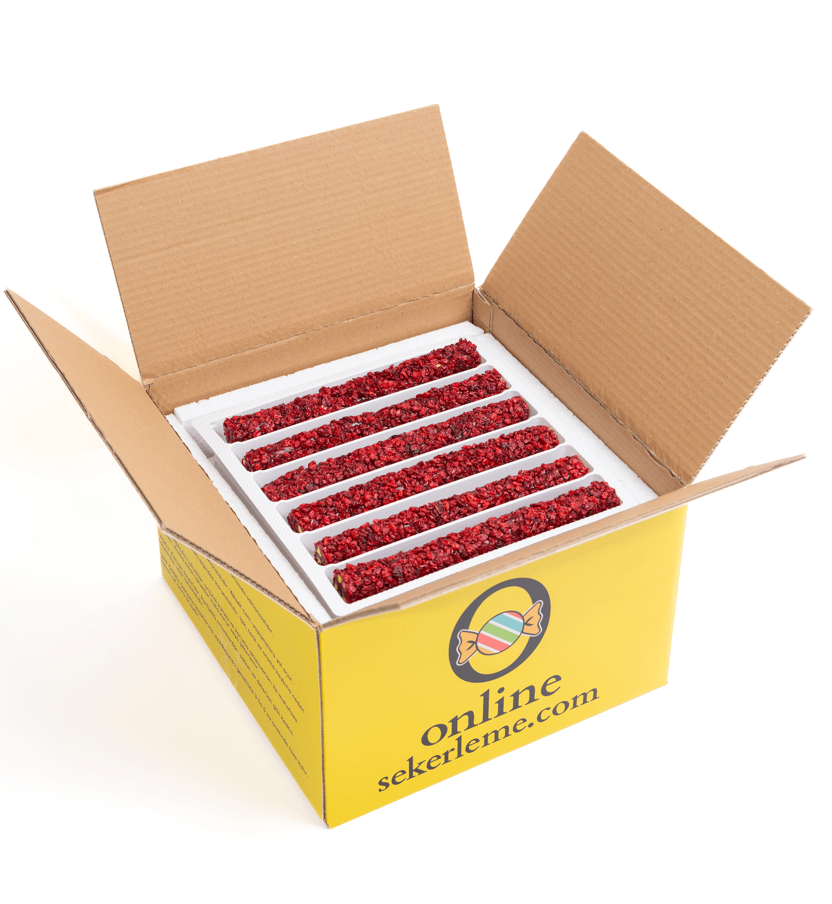 ZEREŞ KAPLI NARLI ANTEP FISTIKLI ŞERİT LOKUM *BATON* (5KG)
