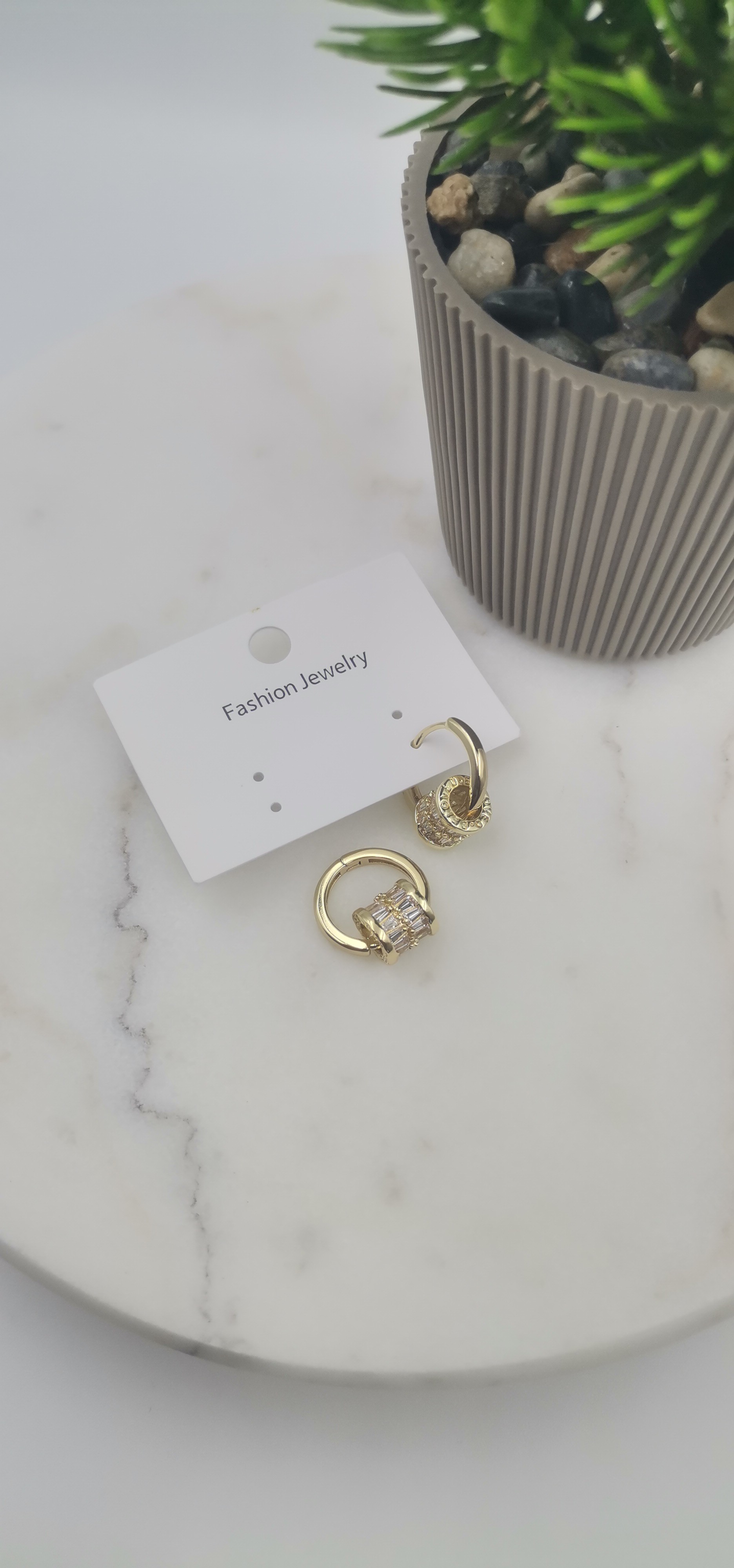 VİP ZİRKON TAŞLI GOLD KÜPE