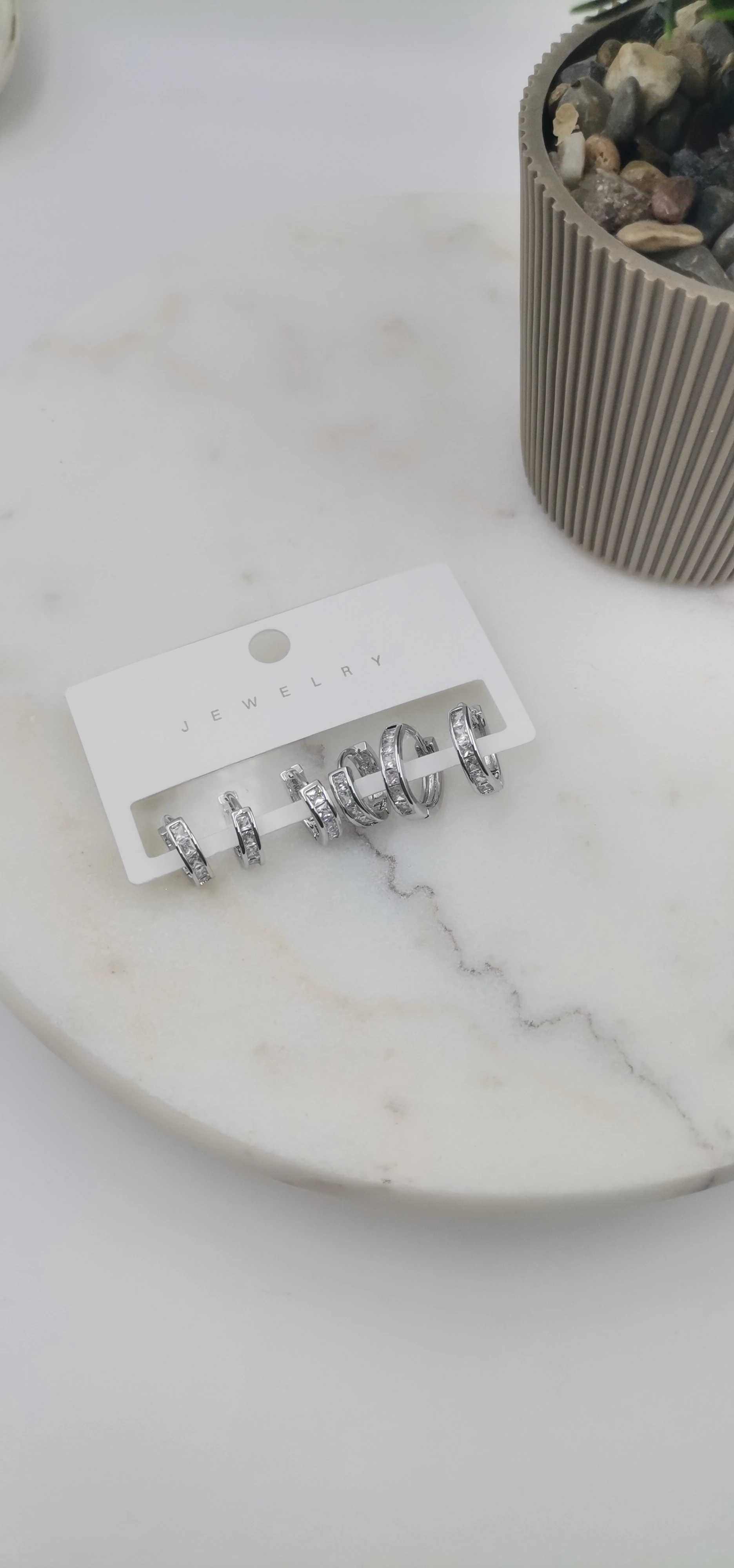 ZİRKON TAŞLI ÇOKLU SİLVER KÜPE