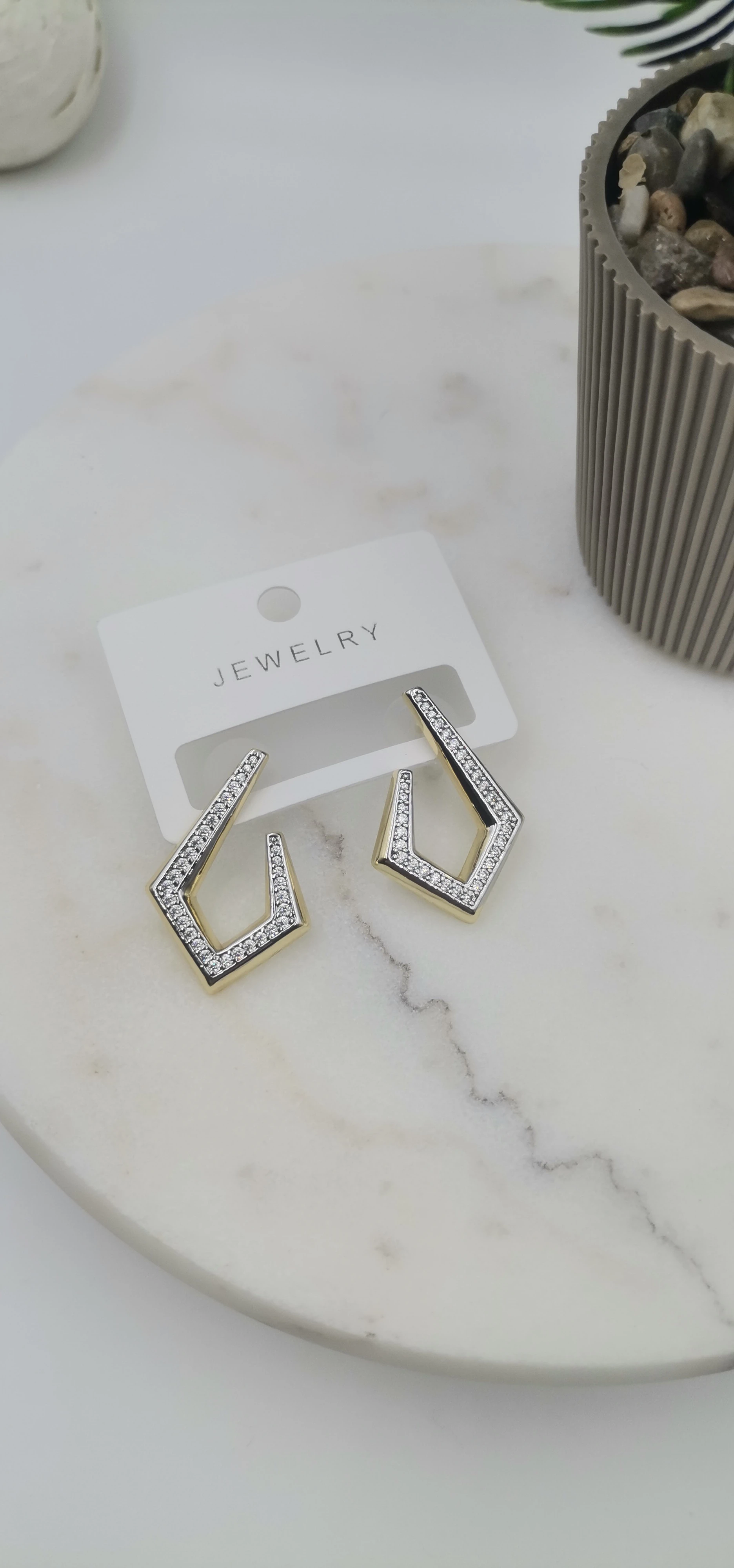 VİP ZİRKON TAŞLI GOLD KÜPE