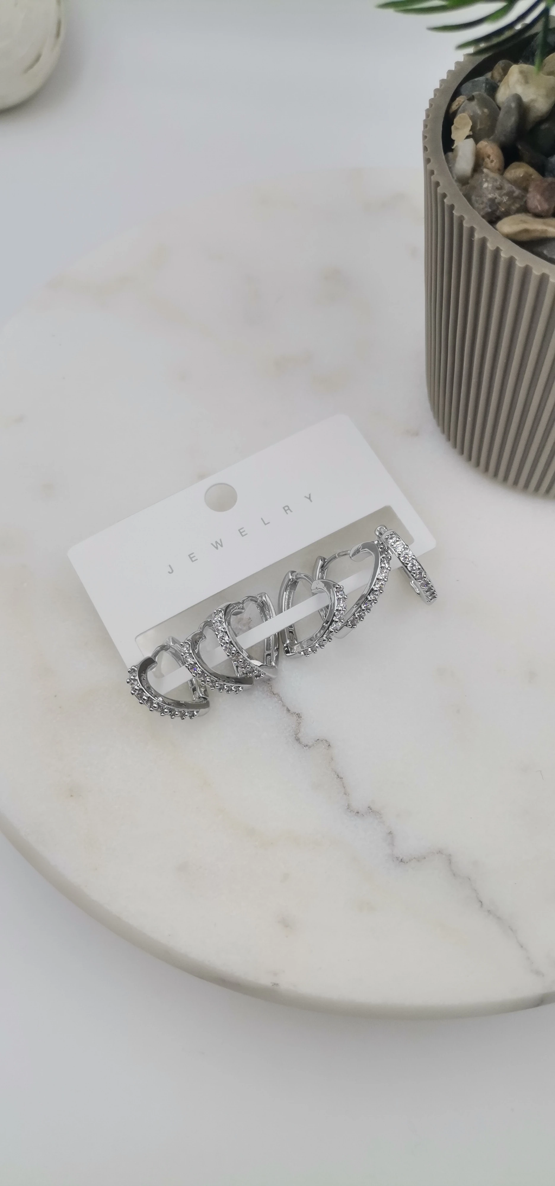 ZİRKON TAŞLI ÇOKLU SİLVER KÜPE