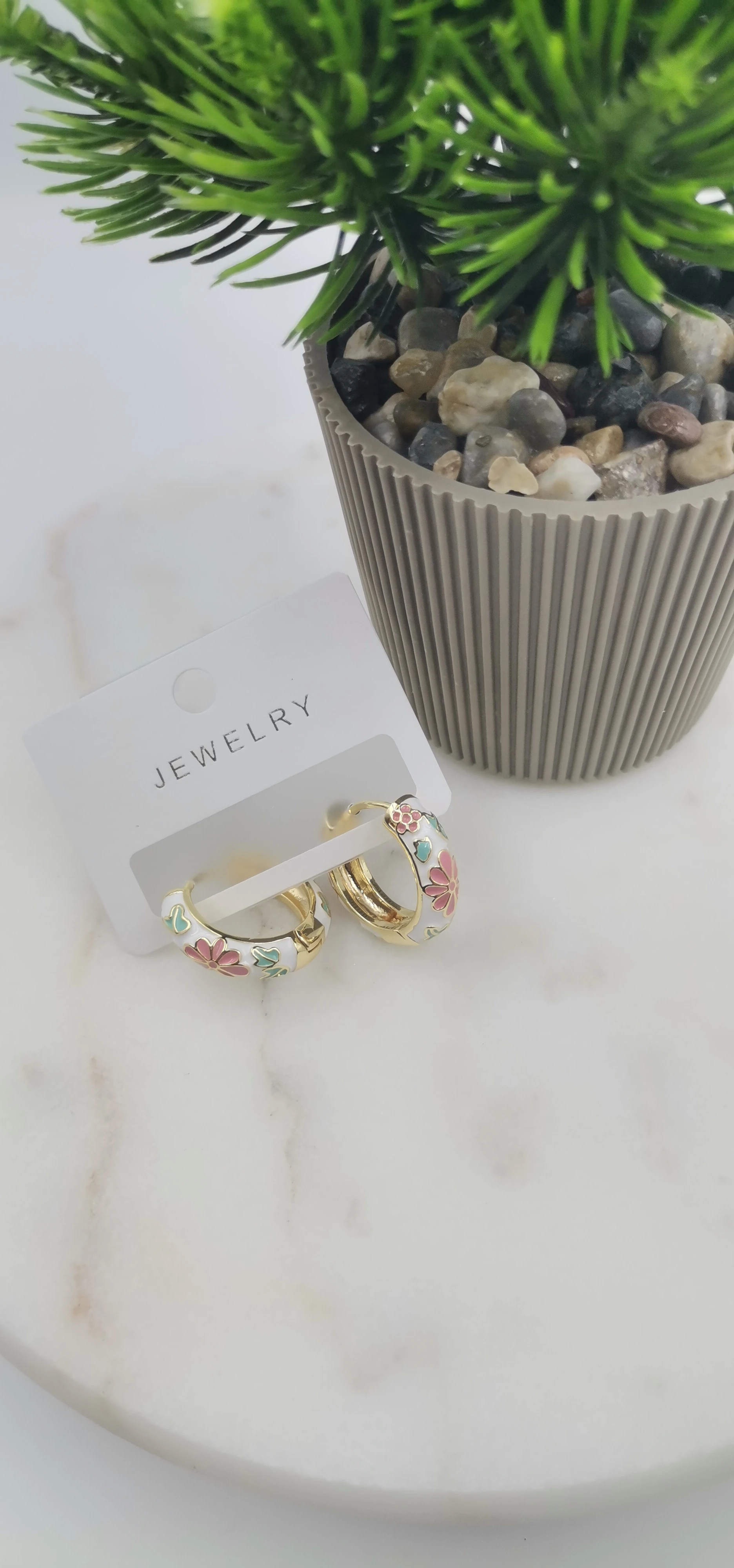 MİNELİ ÇELİK GOLD KÜPE