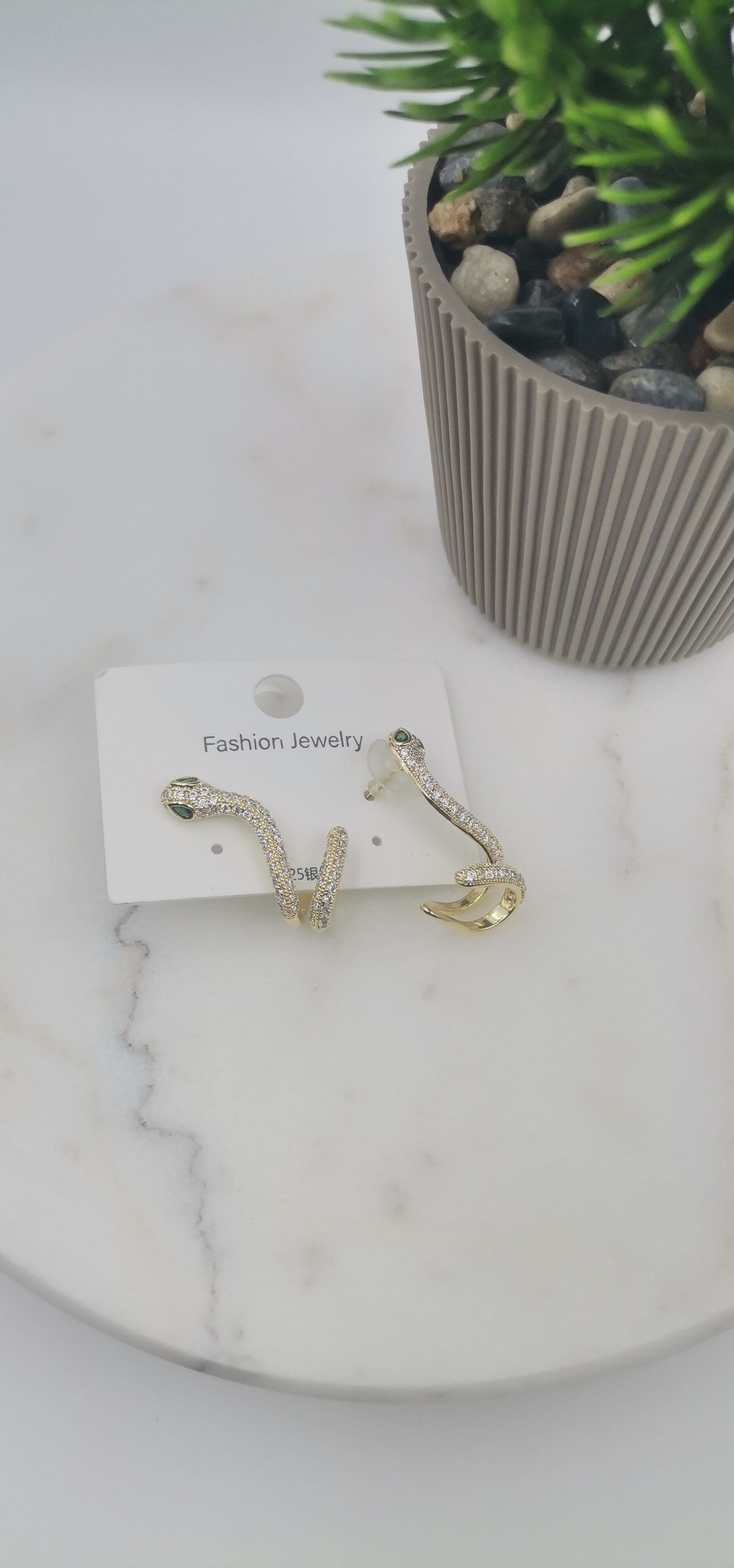 VİP ZİRKON TAŞLI GOLD KÜPE