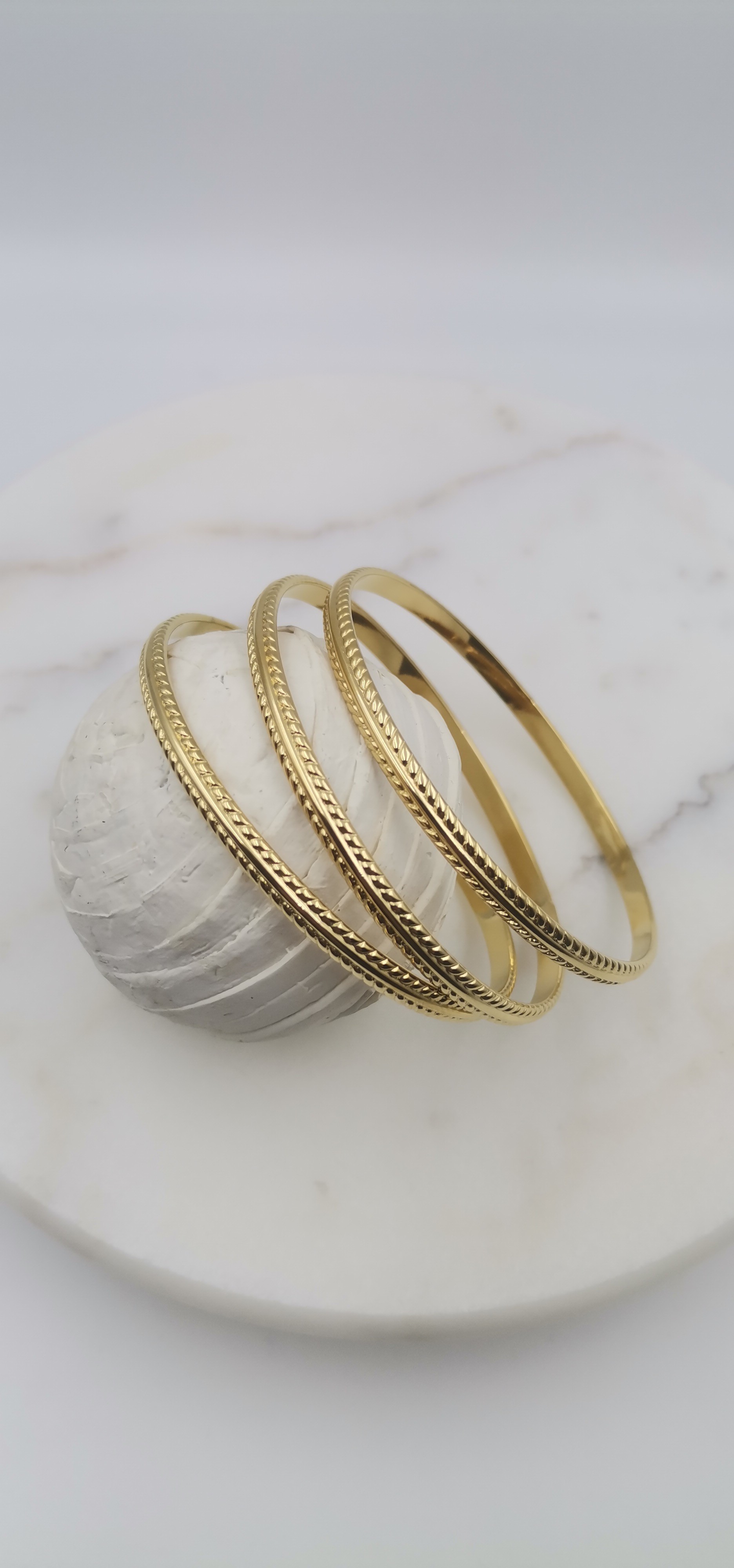 ÇELİK GOLD 3lü AJDA BİLEZİK 6,5 CM