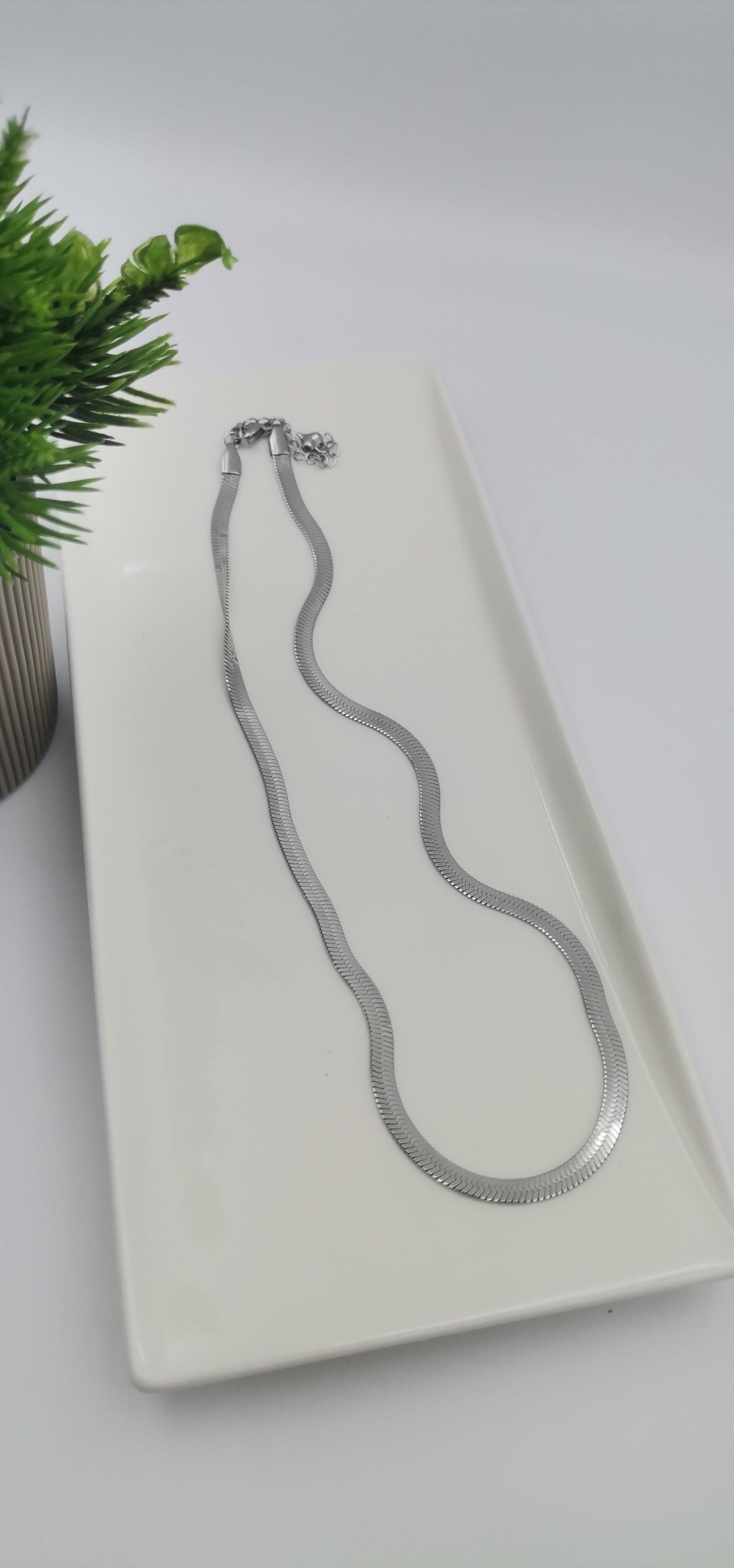 ÇELİK İTALYAN SİLVER KOLYE 40cm 4mm