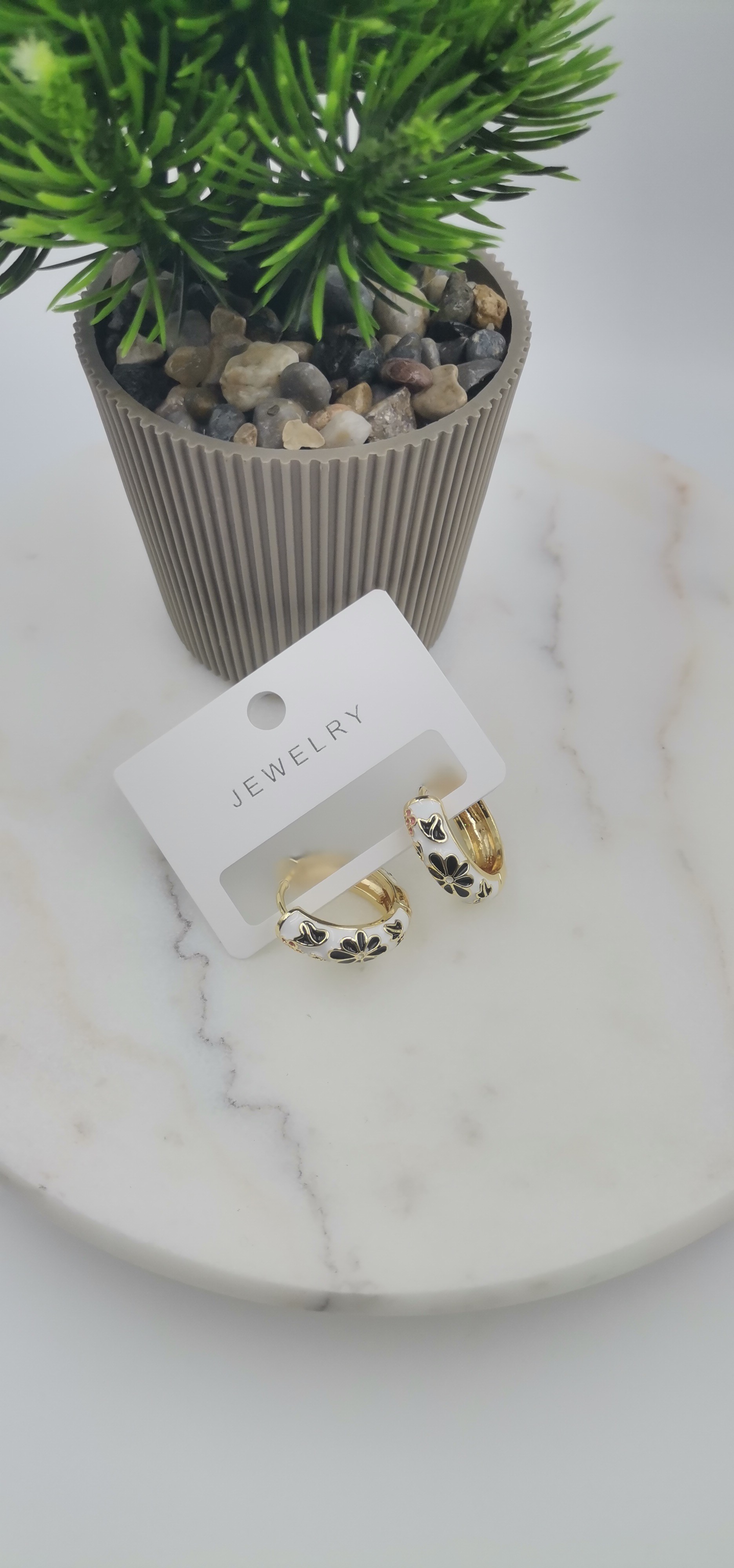 MİNELİ ÇELİK GOLD KÜPE