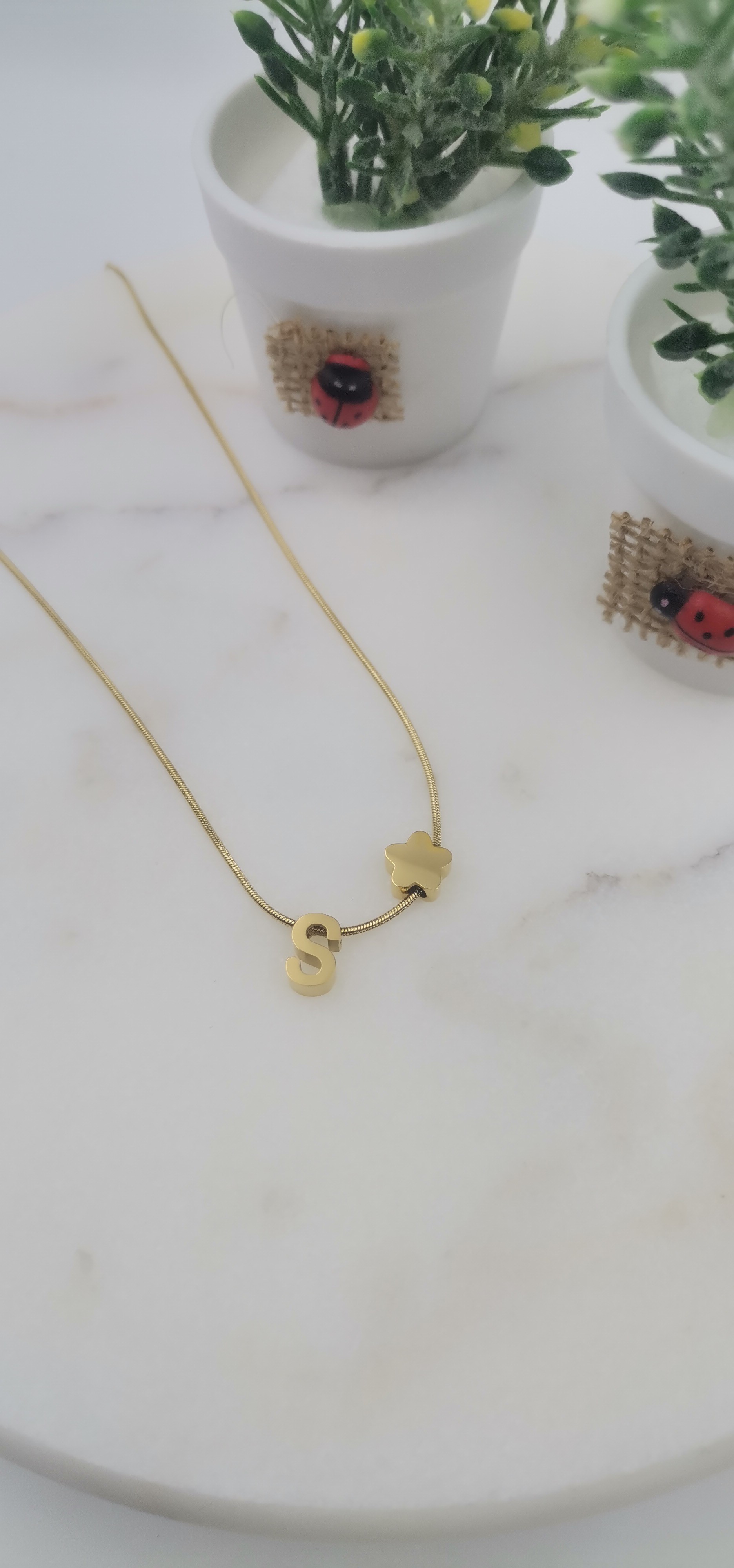 ÇELİK GOLD S HARF KOLYE