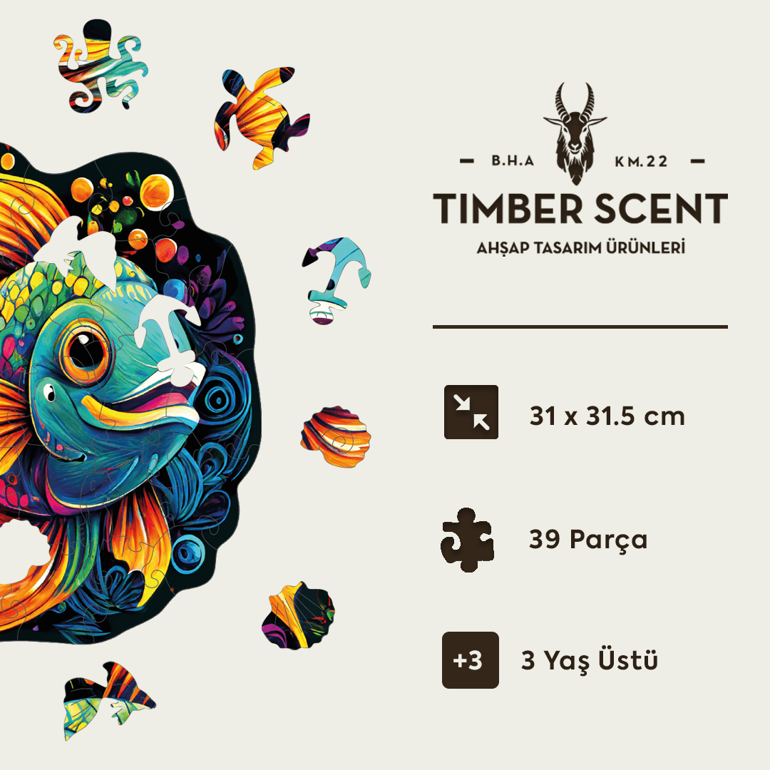 Timber Scent Kids Balık Ahşap Puzzle