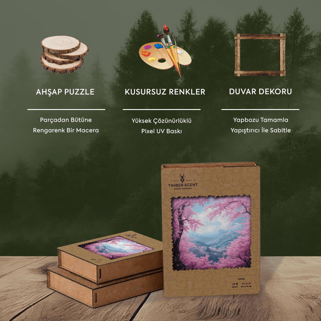 TimberScent Sakura Ahşap Puzzle