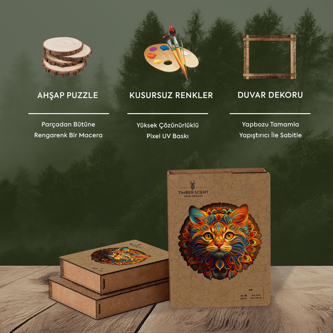   Timber Scent Kedi Ahşap Puzzle