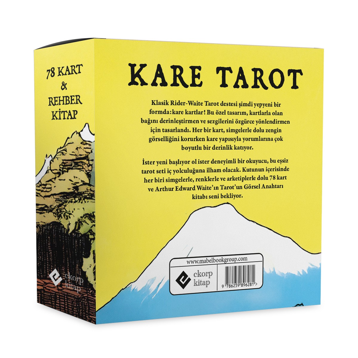 Kare Tarot - 78 Kartlık Deste ve Tarot'un Görsel Anahtarı Rehber Kitap - Rider-Waite Kare