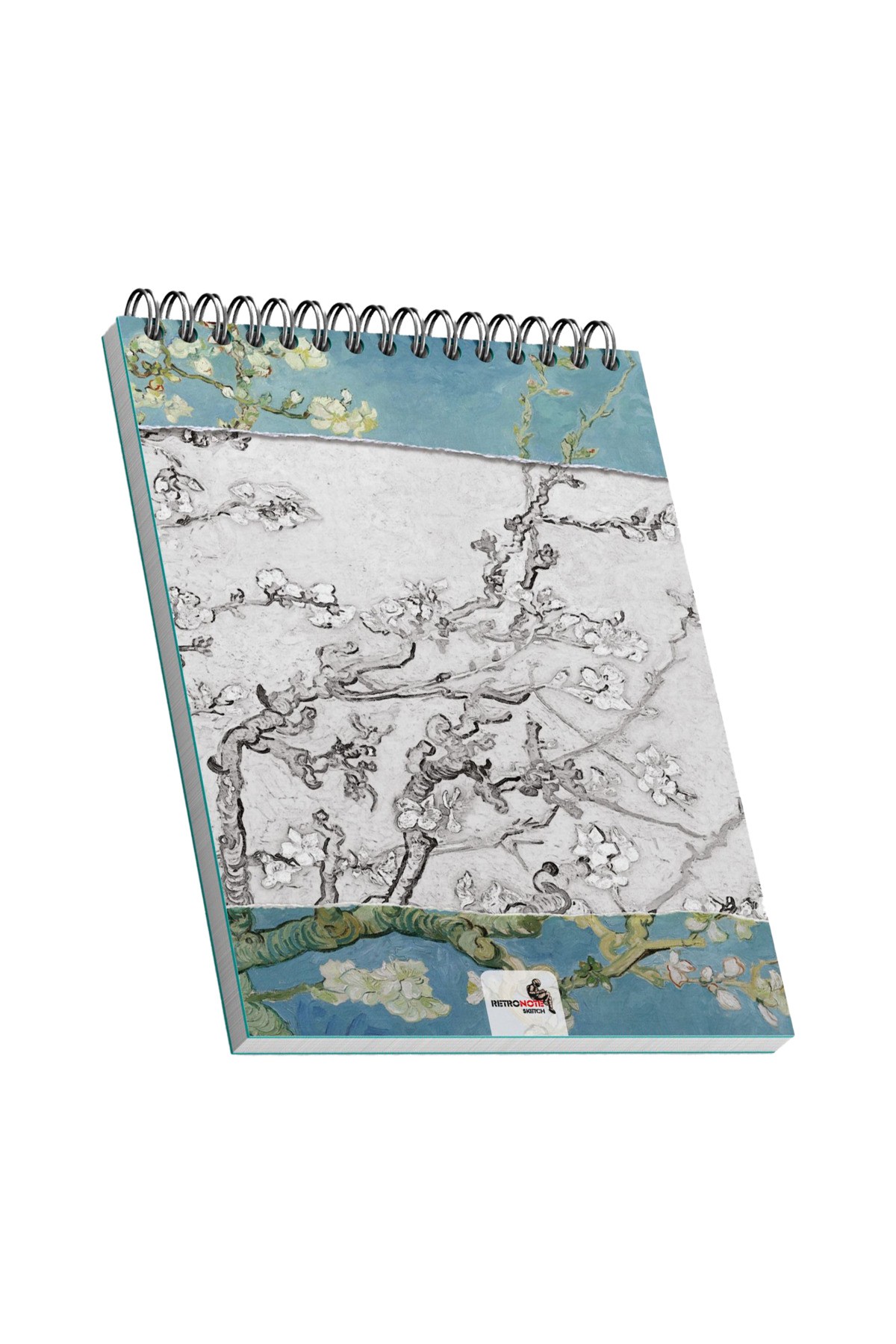 Almond Blossoms, Van Gogh 1890, A5 Eskiz Defter II, Çizgisiz, 100 Sayfa, 100 gram, Beyaz Renk