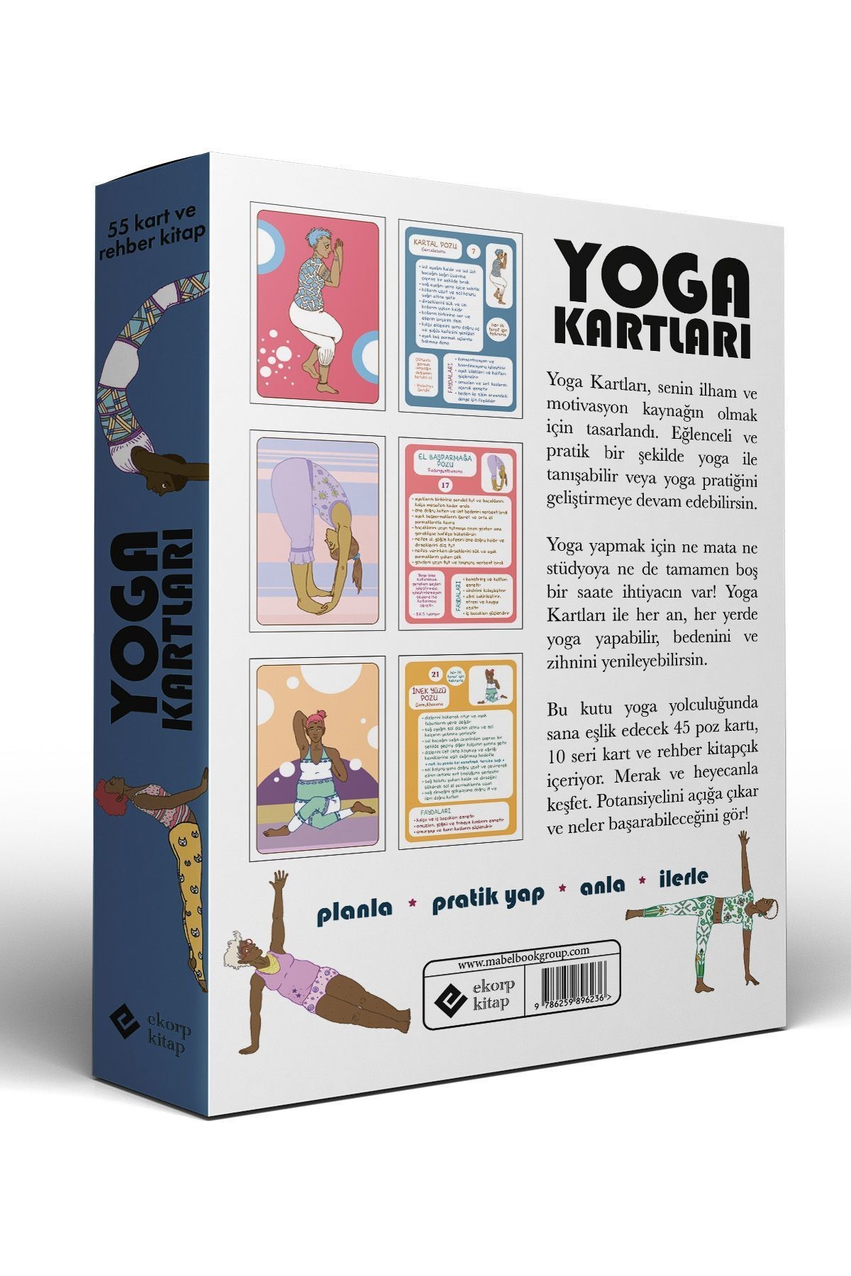 Yoga Kartları - 55 Kartlık Deste ve Rehber Kitapçık - 45 Poz ve 10 Seri Kartı - 10x15cm - Mat Tarot 9786259896236, one size