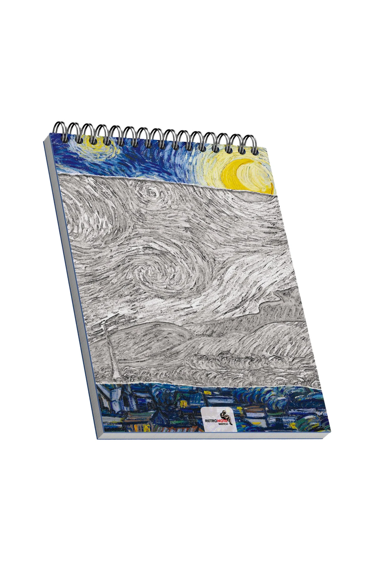 The Starry Night, Van Gogh 1889, A5 Eskiz Defter I, Çizgisiz, 100 Sayfa, 100 gram, Beyaz Renk