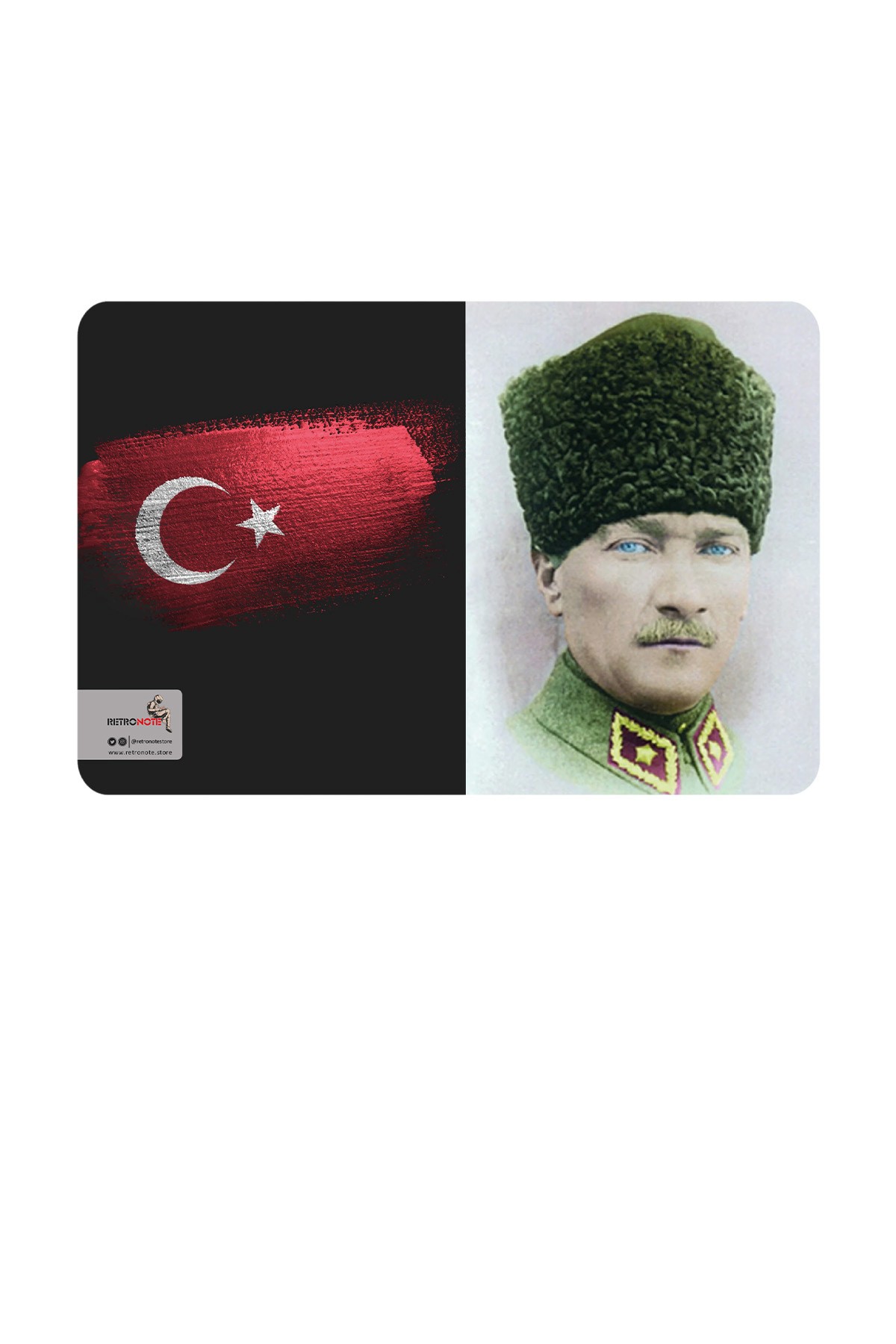 Atatürk Renklendirilmiş Fotoğraflar Defter Seti 2 - Çizgisiz - 64 Sayfa - 10,5x14cm