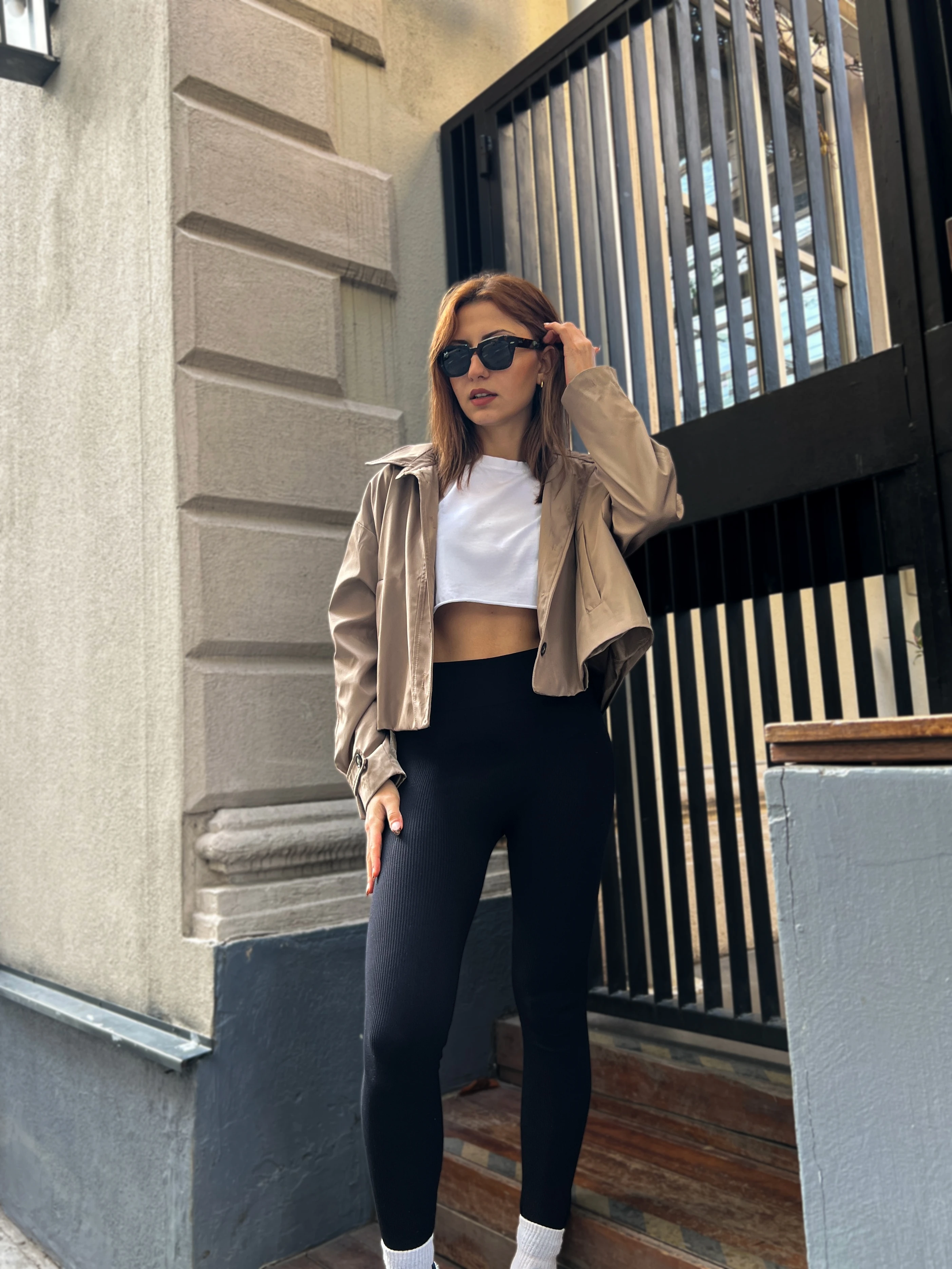 Le Classique Kadın Kısa Suya Dayanıklı Rahat Kesim Günlük Ceket - taş rengi