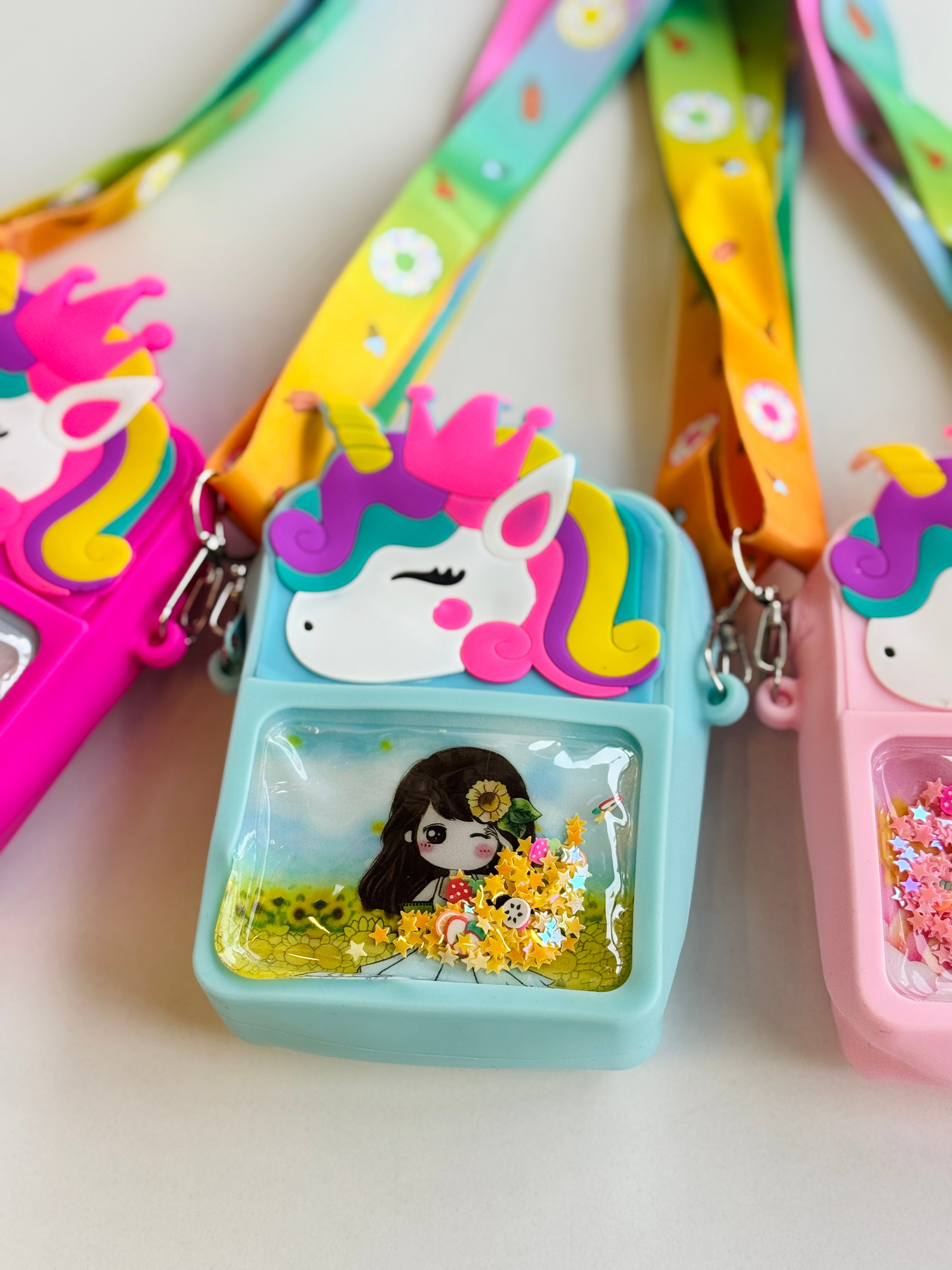 Arkası Popit Unicorn Figür Silikon Cüzdan 