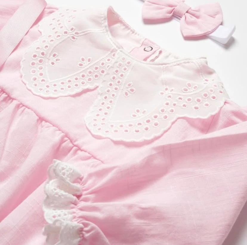 MENDY Uzun Kol Fisto Detay Romper Bandana Set