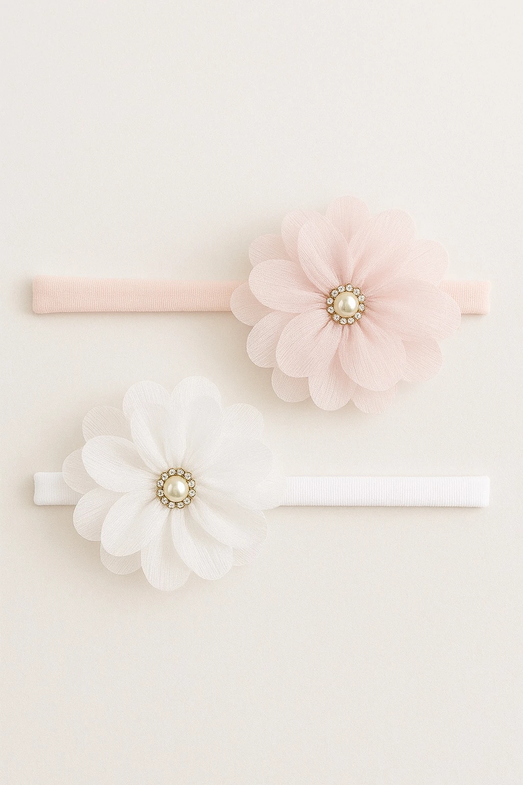 Kız Bebek İnci Detaylı Tül Özel Gün Bandana