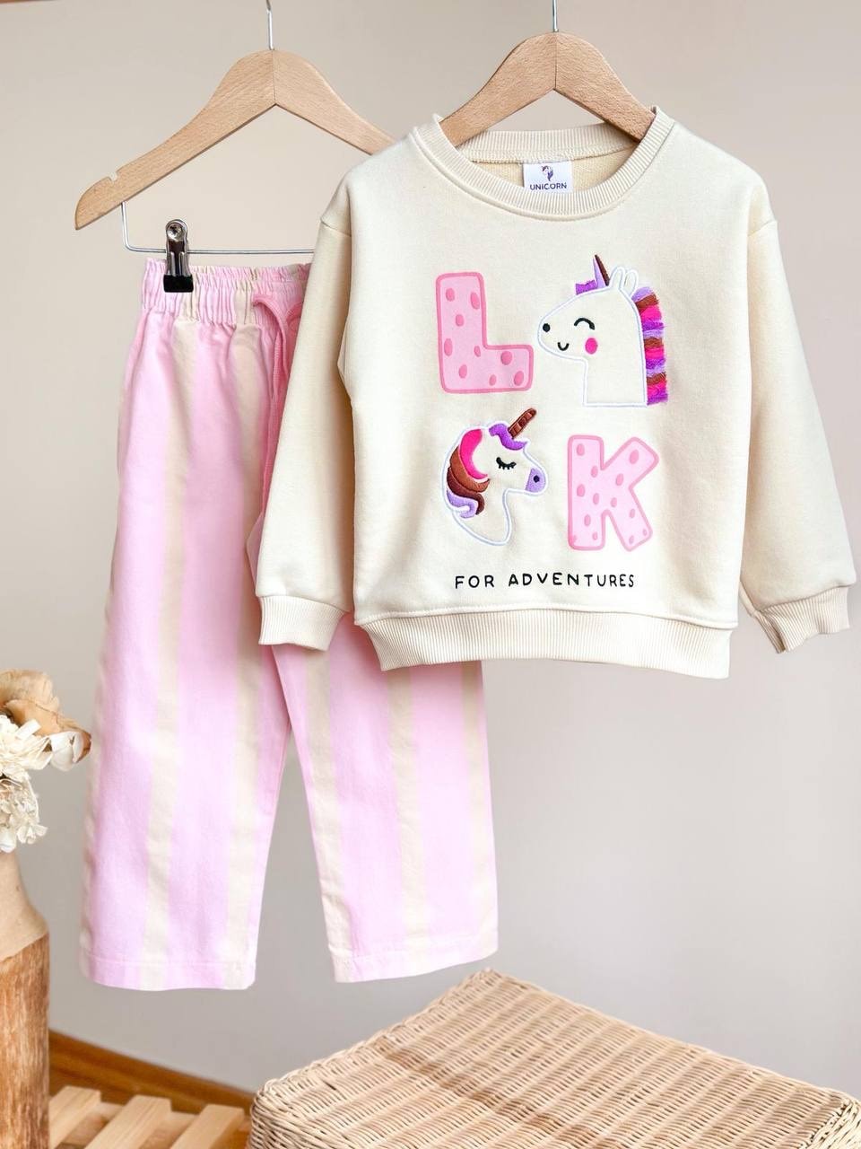 Kız Çocuk Unicorn Detay Alt Üst Takım 