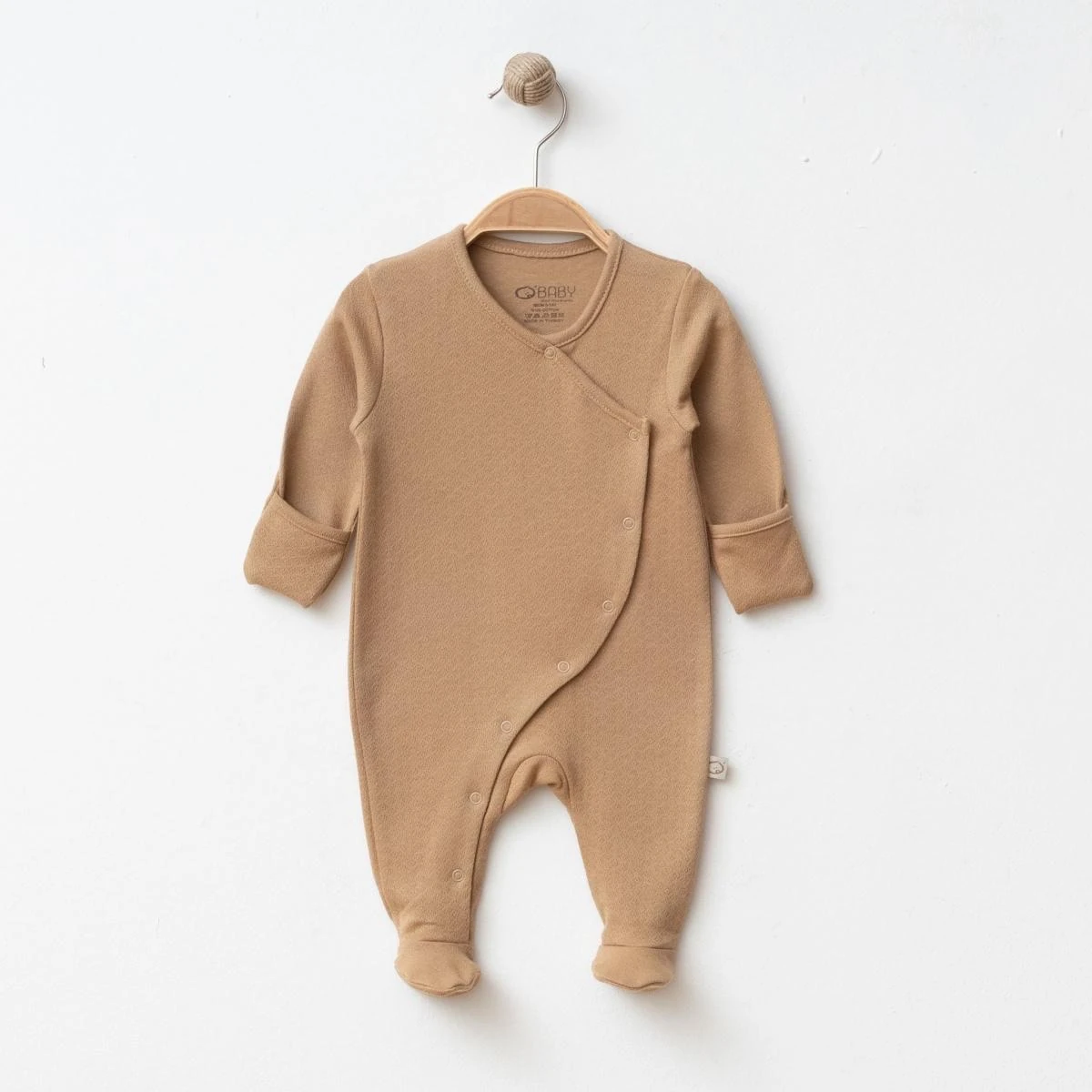 Unısex Kruvaze Jakarlı Soft 3 lü Tulum Set (0-3/3-6 Ay)