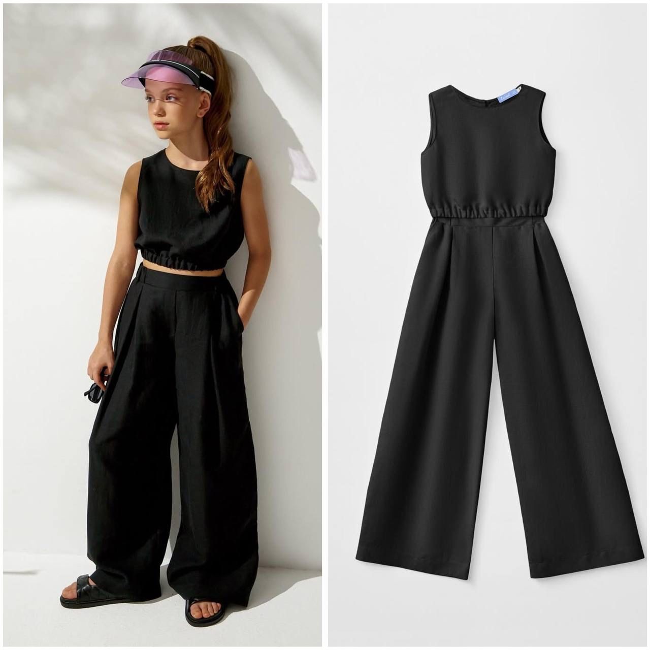 HARPER Siyah Crop Pantolon Takım