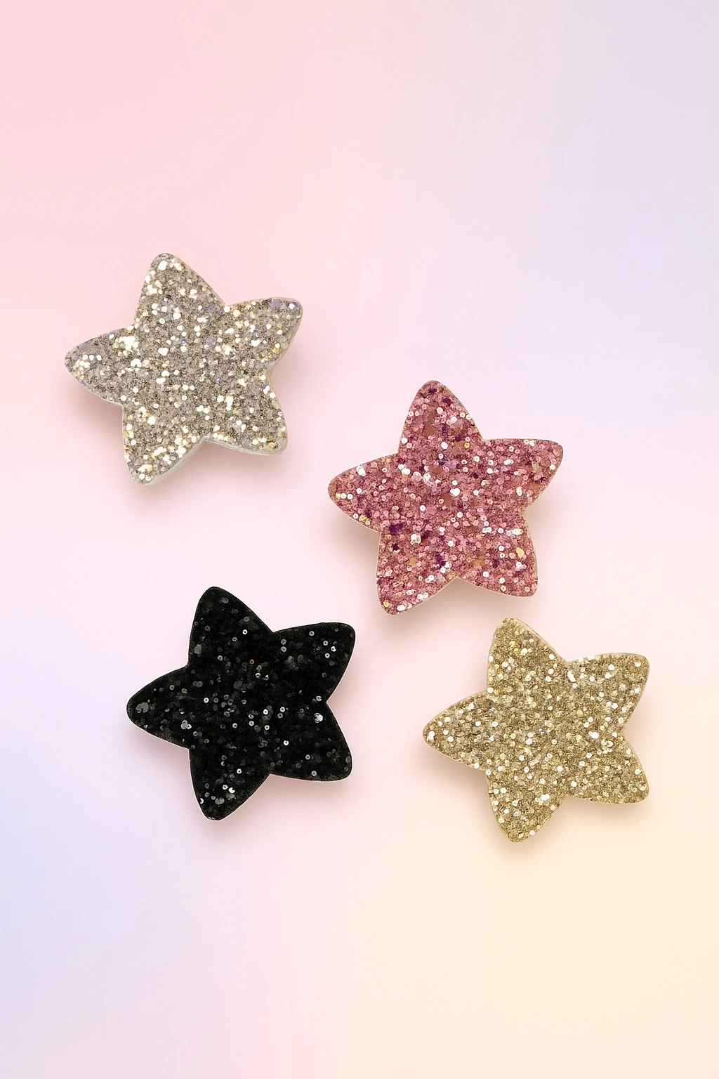 Kız Bebek Pırıltılı Tekli Yıldız Saçsız Toka