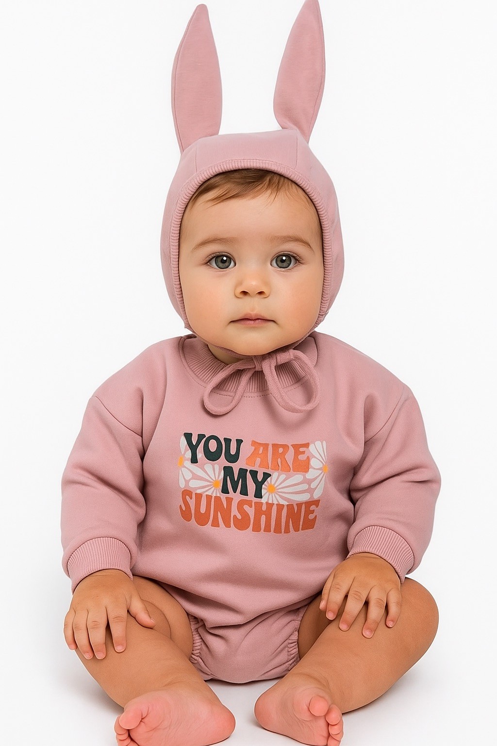 Kız Bebek 3 İp Şardonlu Romper & Şapka Set 