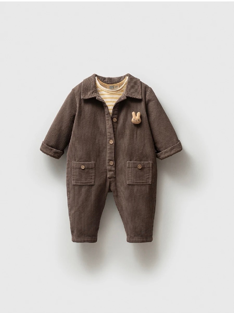 Unisex Tavşan  Detay Kadife Tulum &Badi Set 
