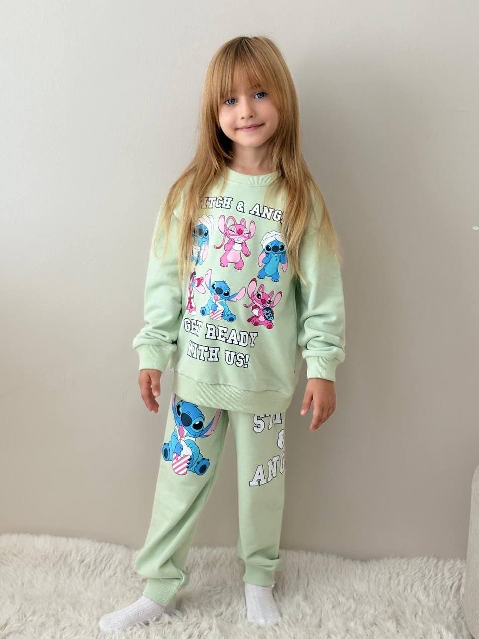 Kız Çocuk Stitch & Angel Alt Üst Takım 