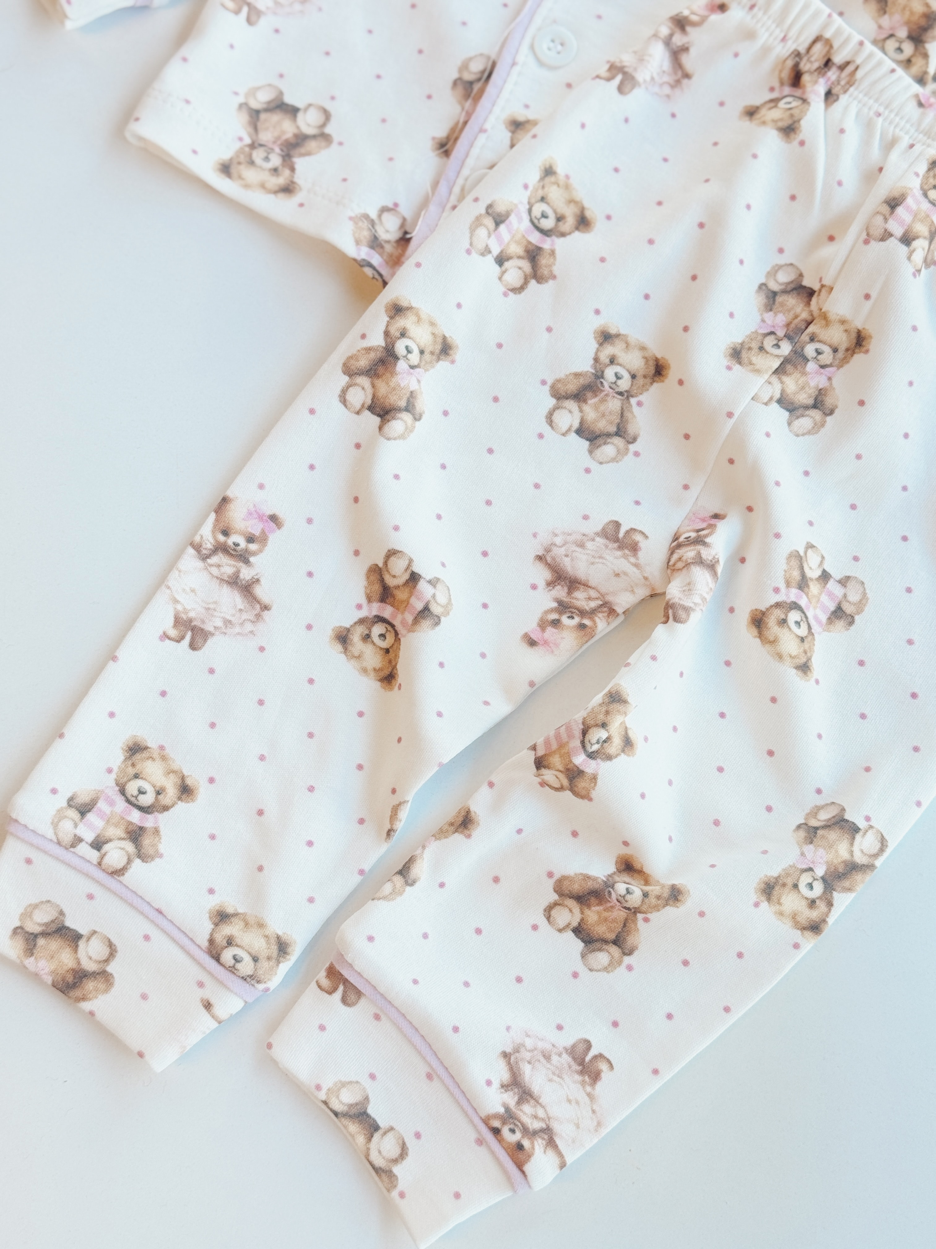 Kız Bebek Ayıcık Desenli Pijama Takımı 