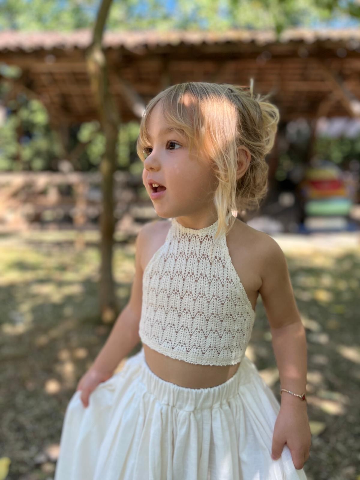 MAYA Keten Etek Crop Takım 