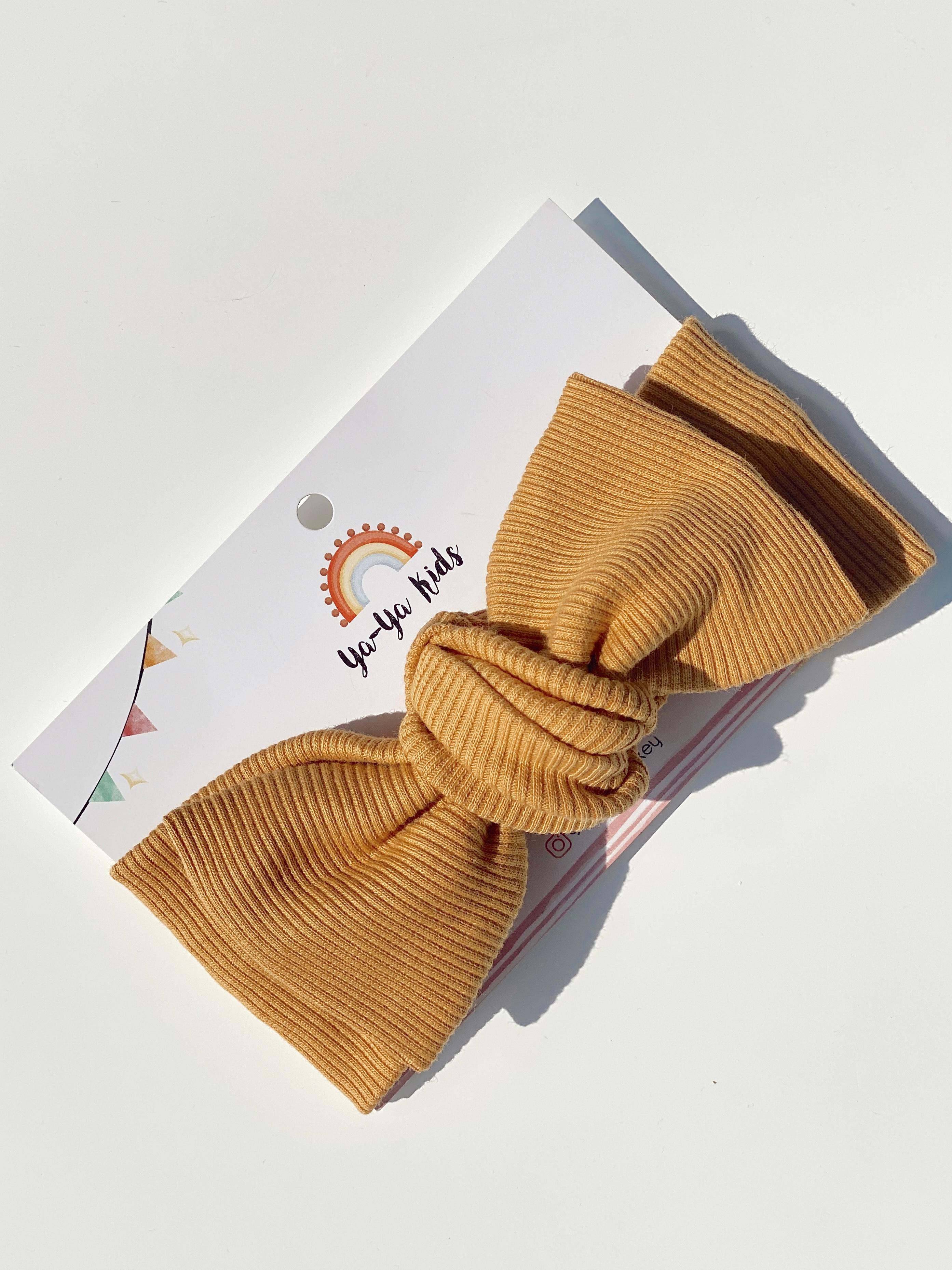 Kız Bebek 6/24 Ay Düğüm Ribana Bandana - Hardal Sarı