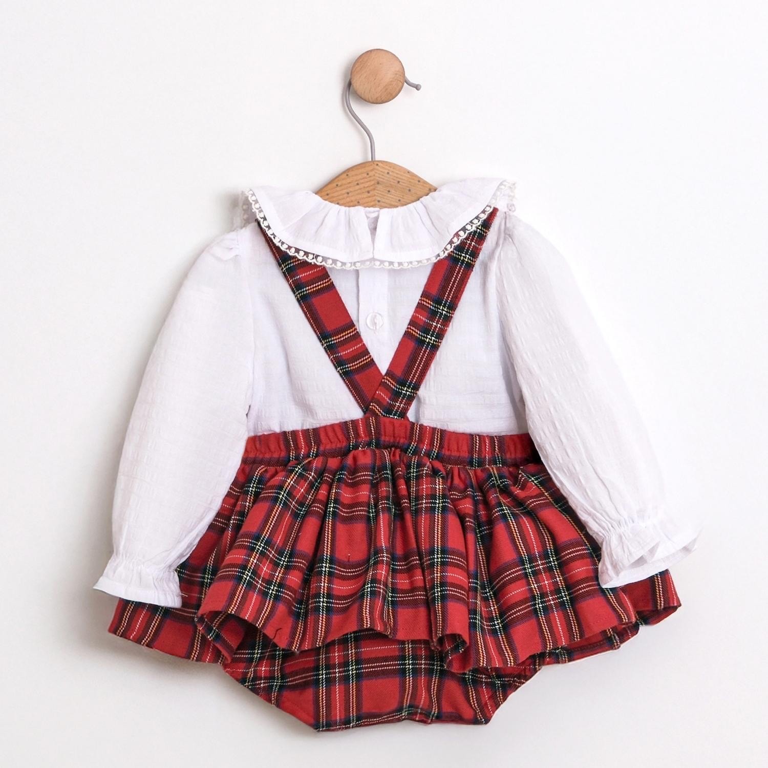 HOLLYBELLE Ekose Desen Gömlek Romper Set 