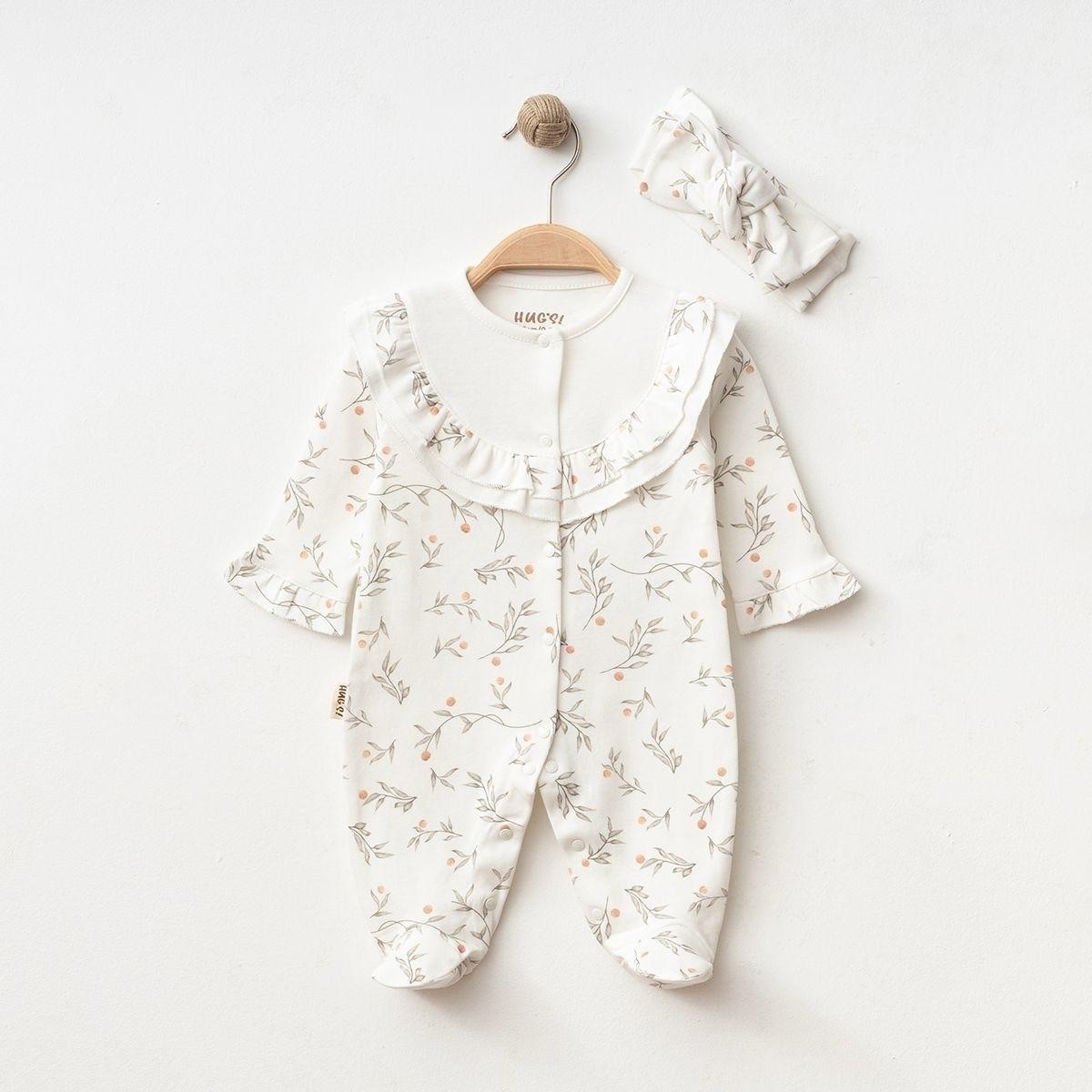 Kız Bebek Roba Fırfırlı Tomurcuk Tulum Set  - Beyaz