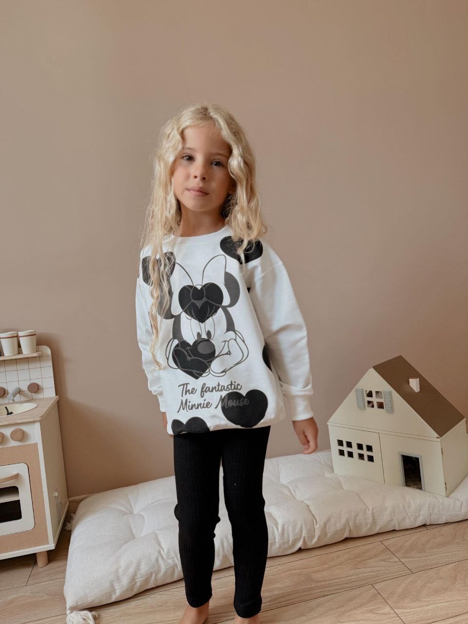 Kız Çocuk Minnie Mouse Desen Alt Üst Takım 