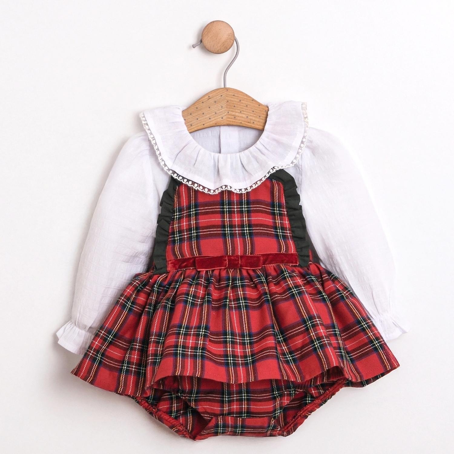 HOLLYBELLE Ekose Desen Gömlek Romper Set 