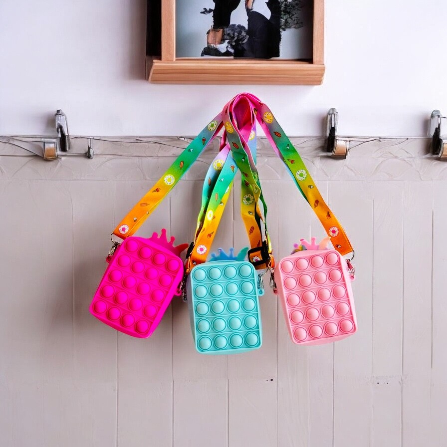 Arkası Popit Unicorn Figür Silikon Cüzdan 