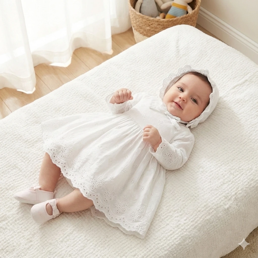 ORTANCA Pamuklu Fisto Detaylı Mevlid ve Özel Gün Elbise Set