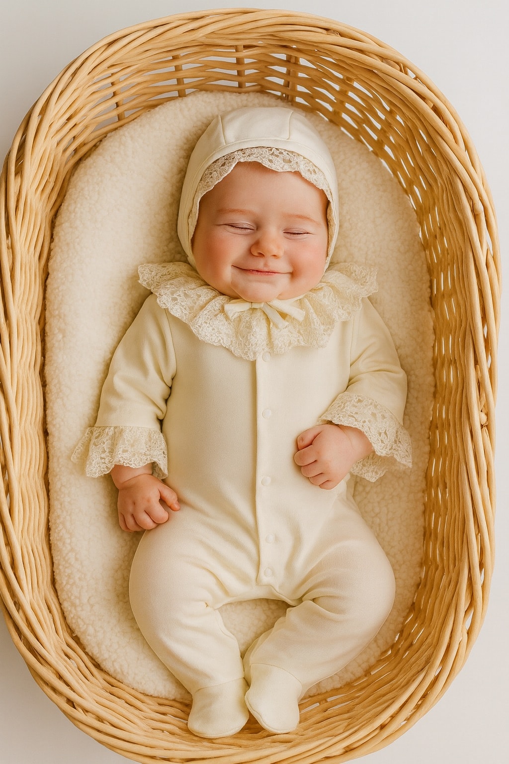 Kız Bebek Dantel Detay Tulum Şapka Set