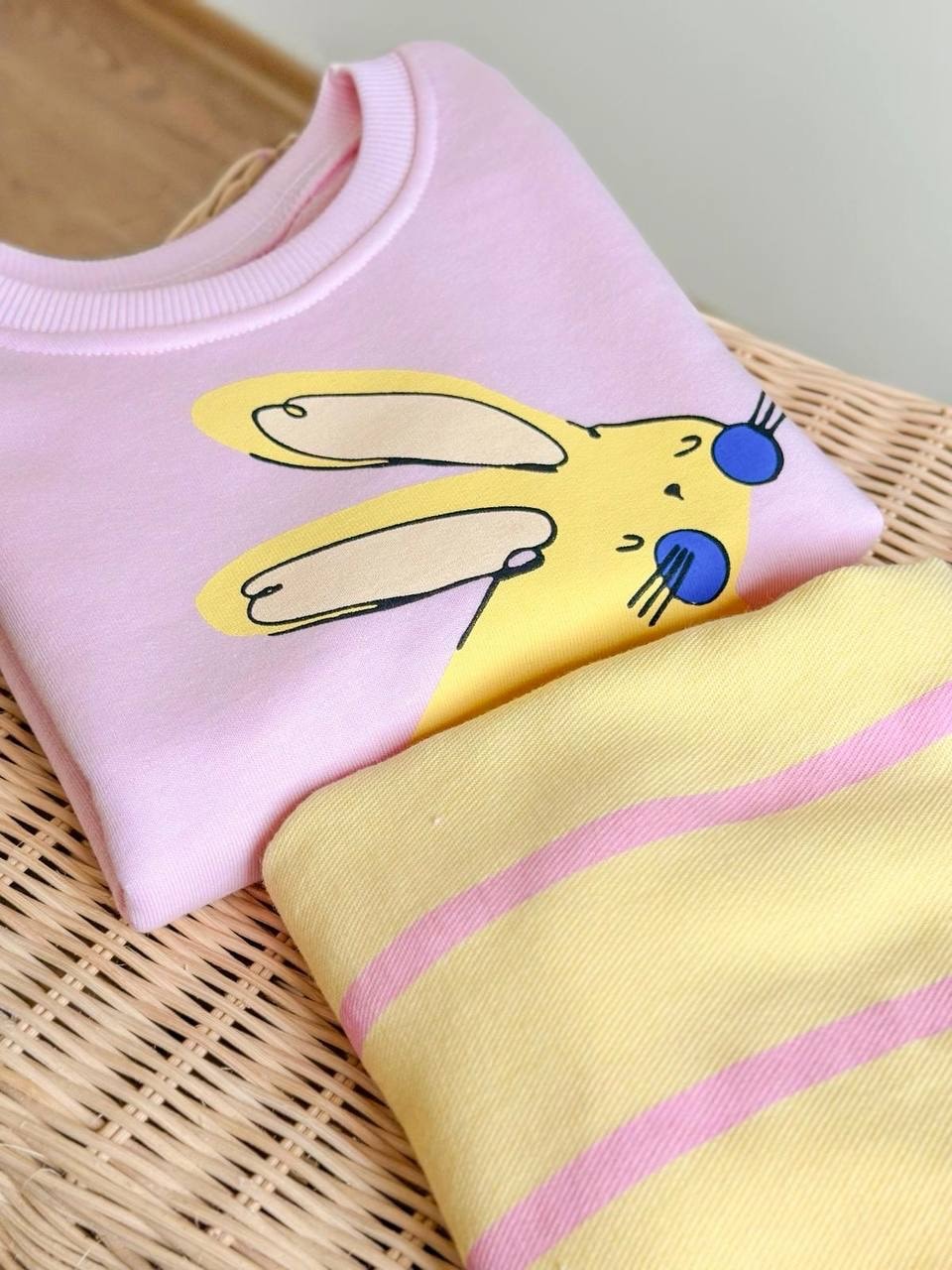 Kız Çocuk Bunny Çizgi Detay Alt Üst Takım 