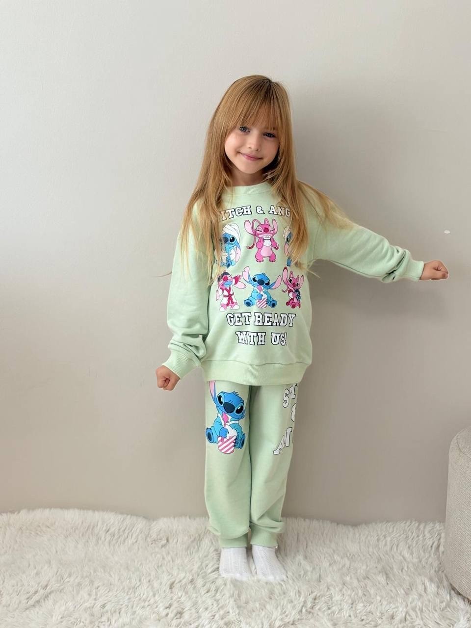Kız Çocuk Stitch & Angel Alt Üst Takım 