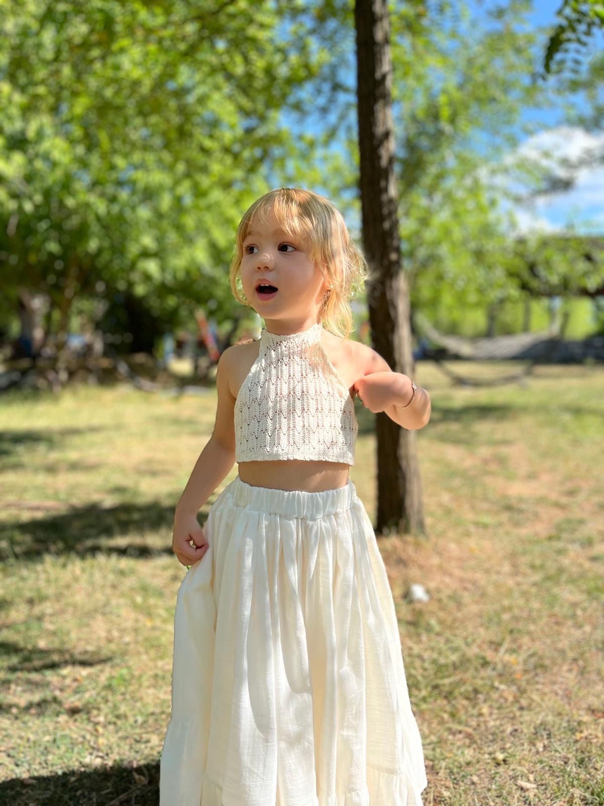 MAYA Keten Etek Crop Takım 