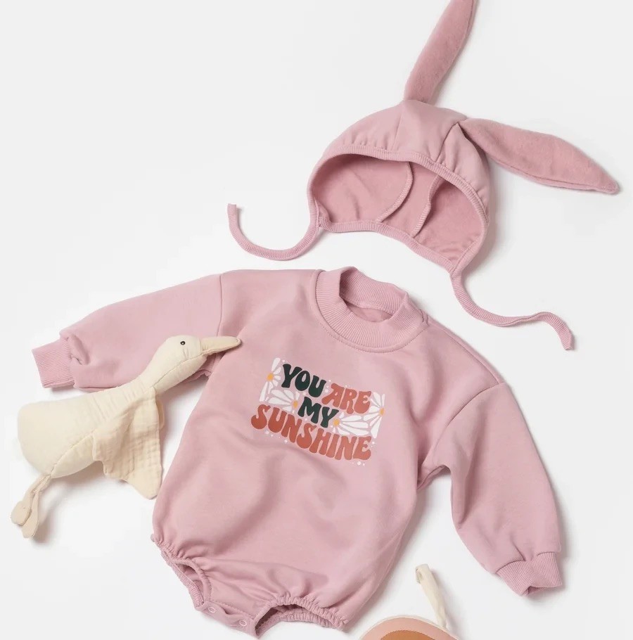 Kız Bebek 3 İp Şardonlu Romper & Şapka Set 