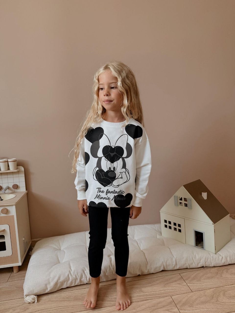 Kız Çocuk Minnie Mouse Desen Alt Üst Takım 