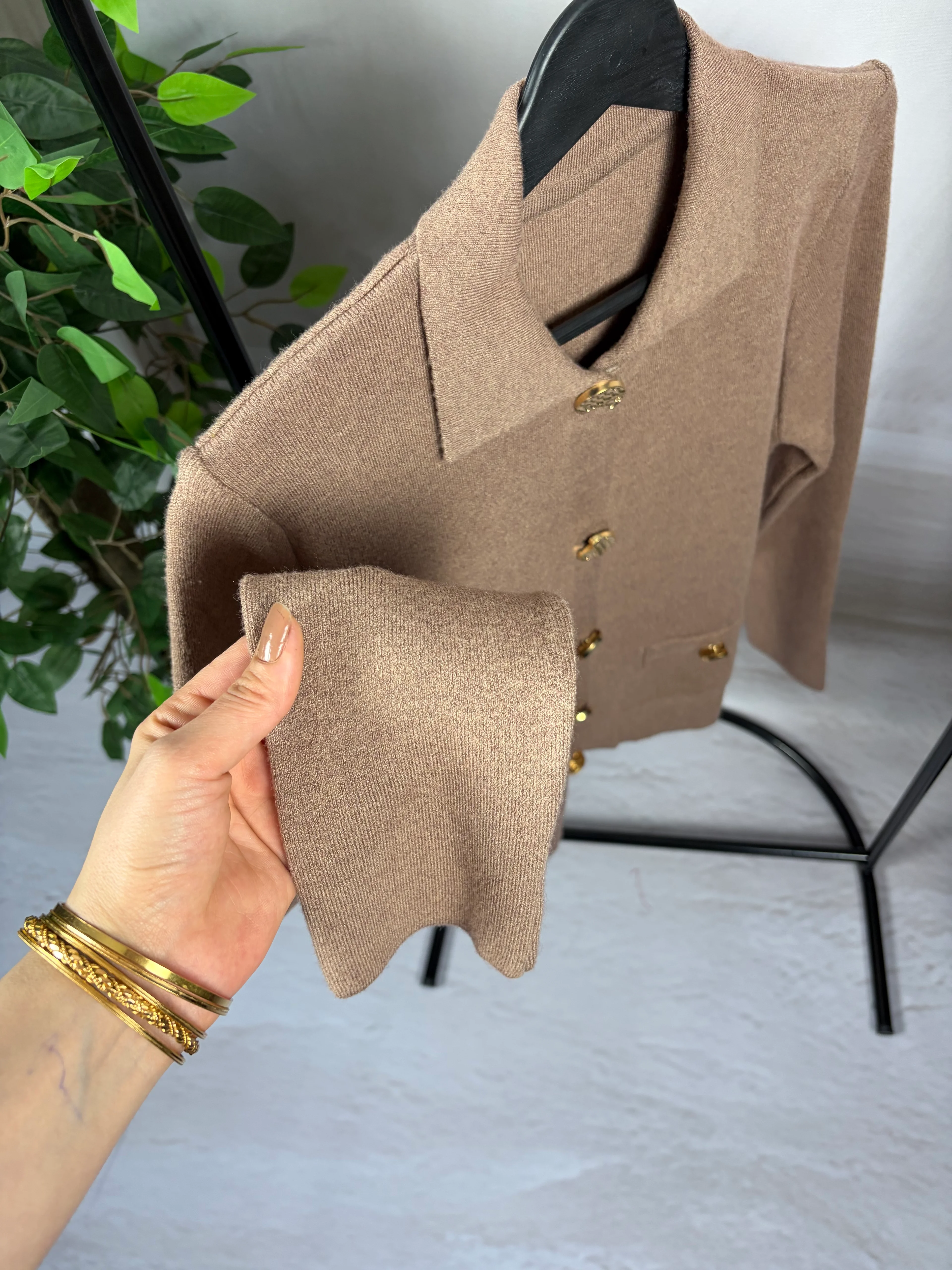 Düğmeli Triko Hırka